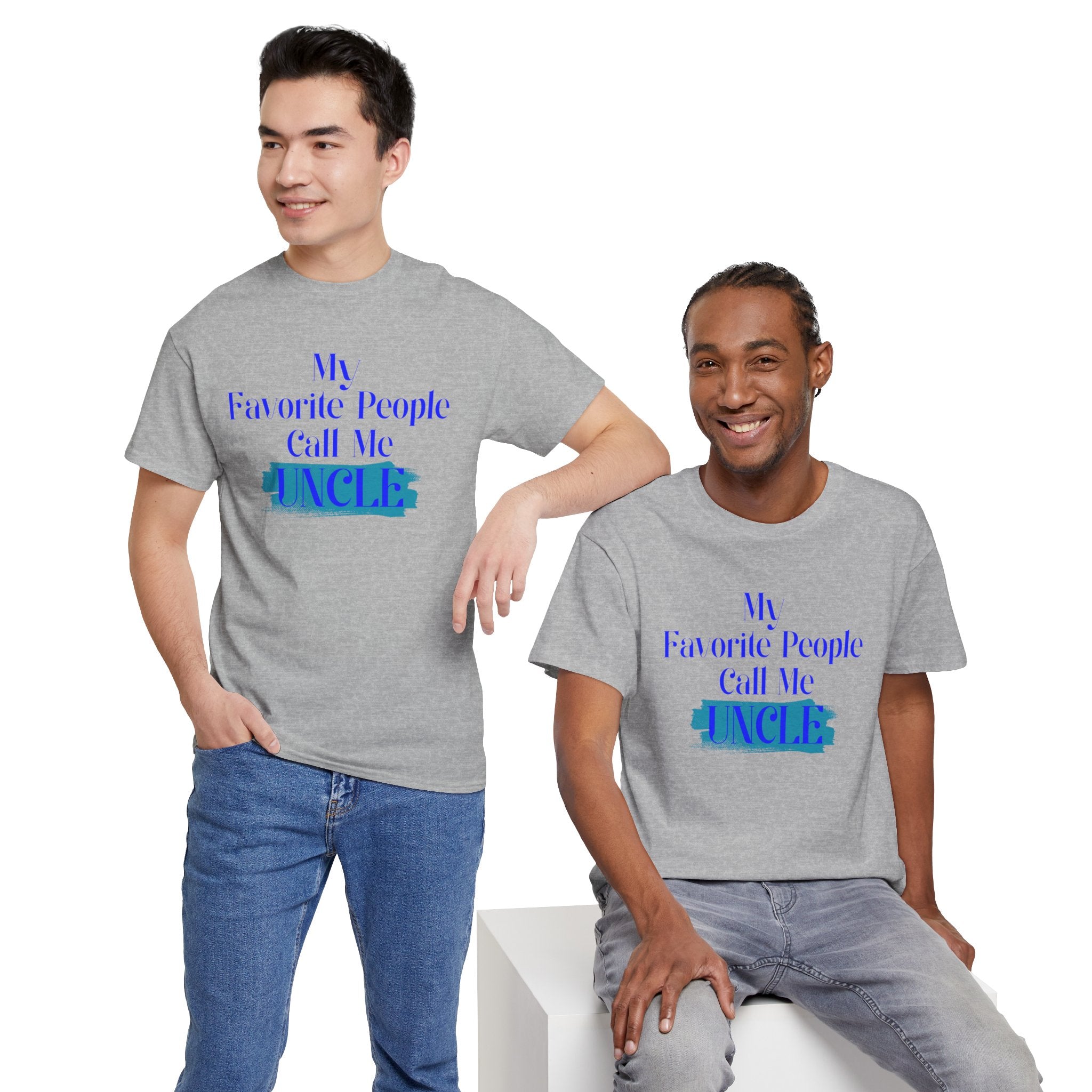 Uncle T‑Shirt — "My Favorite People Call Me UNCLE" Blue Brushstroke Tee