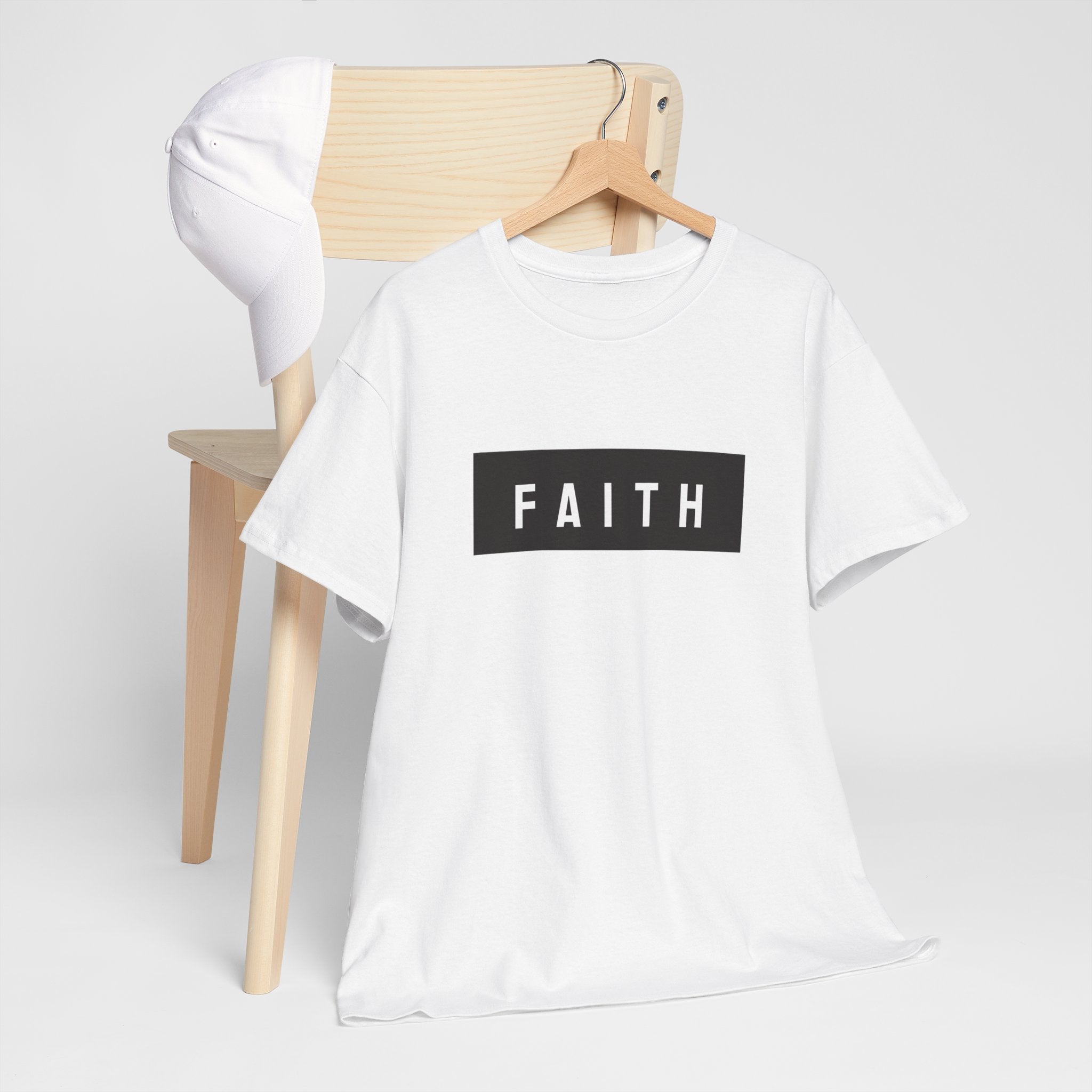Faith Graphic Tee — Minimal Black Box Christian T-Shirt