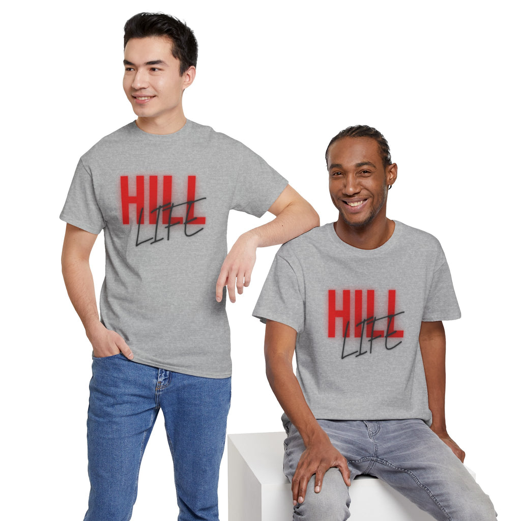 Hill Life Tee — Red Gradient Graphic T-Shirt