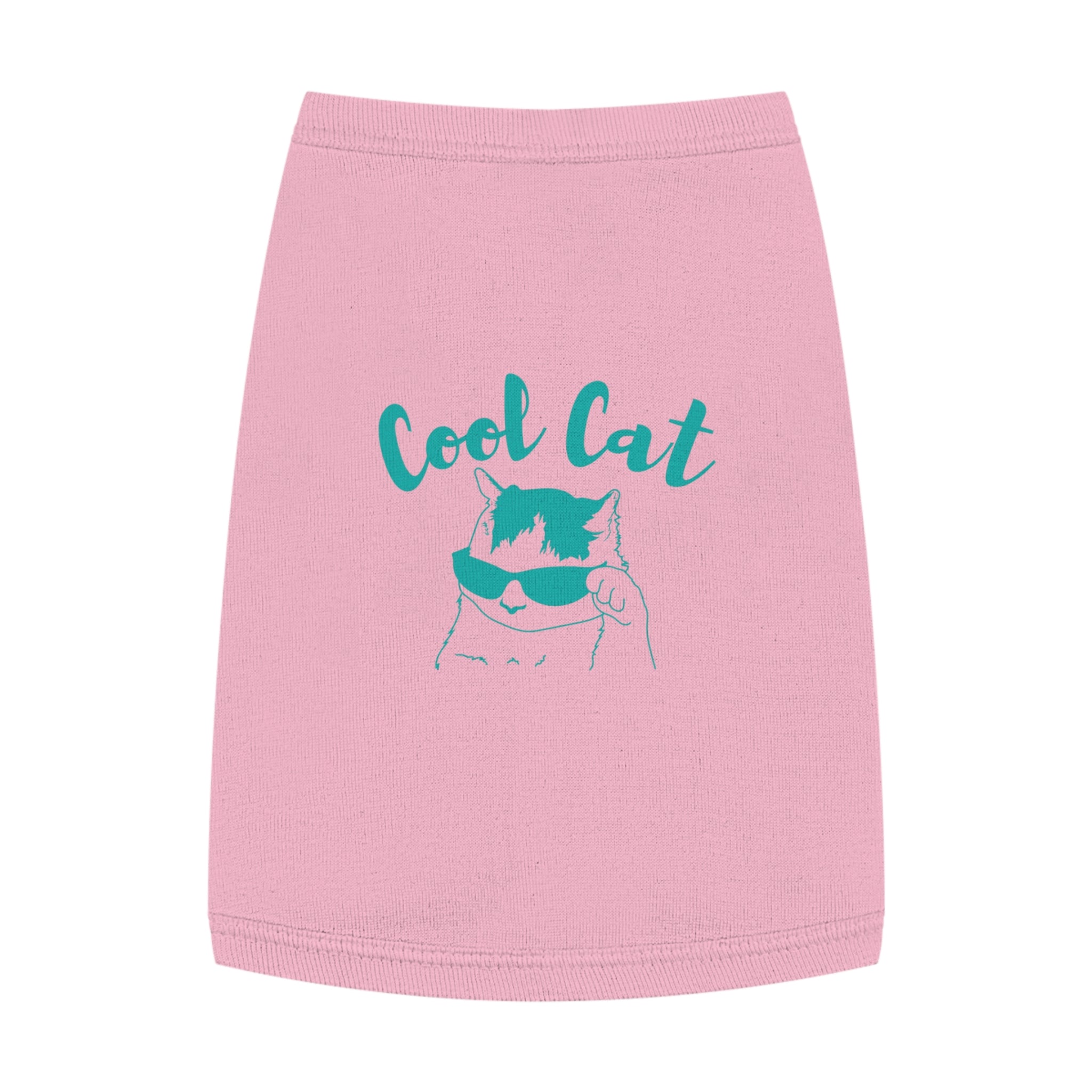 Cool Cat Pet Tank Top — Teal "Cool Cat" Graphic Dog & Cat Shirt