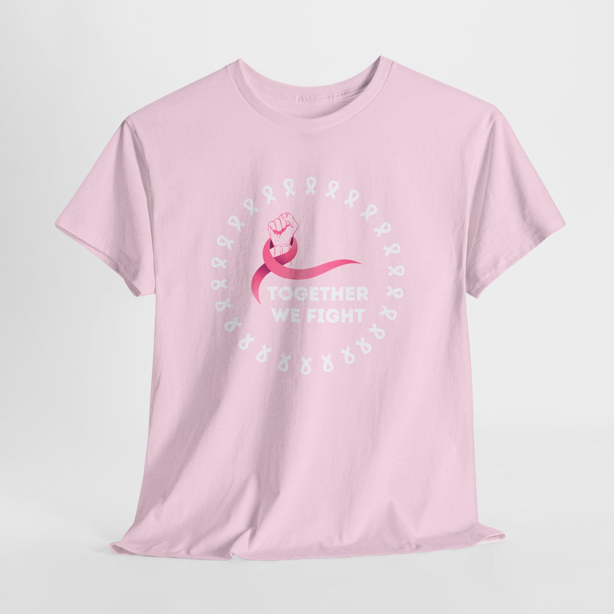 Breast Cancer Awareness T-Shirt - "Together We Fight" Pink Ribbon Tee