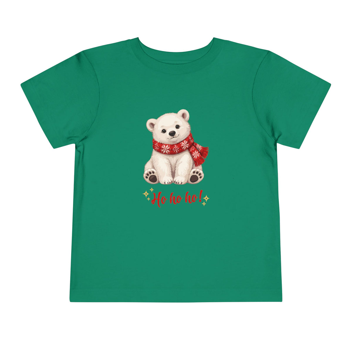 Ho Ho Ho Teddy Bear Christmas Toddler Short Sleeve Tee