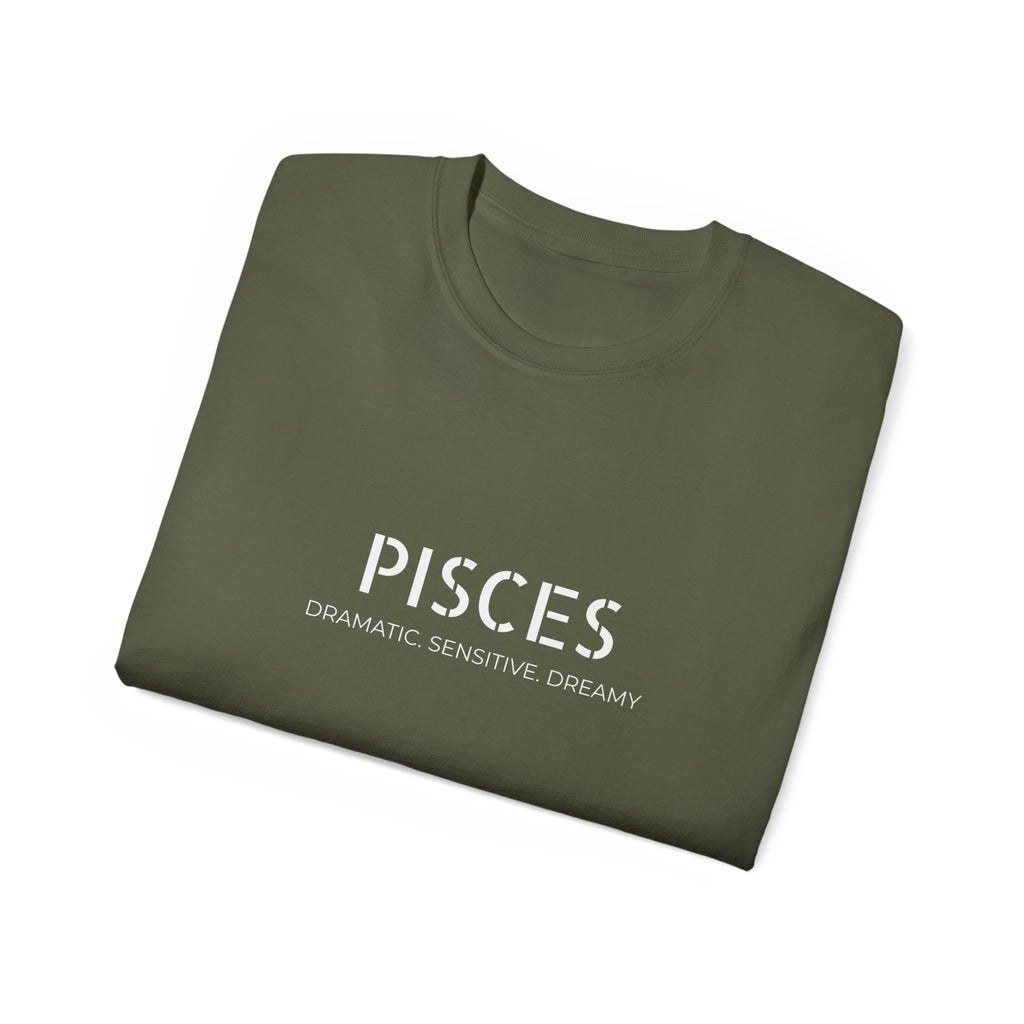Pisces Zodiac T‑Shirt — 'Dramatic Sensitive Dreamy' Astrology Tee
