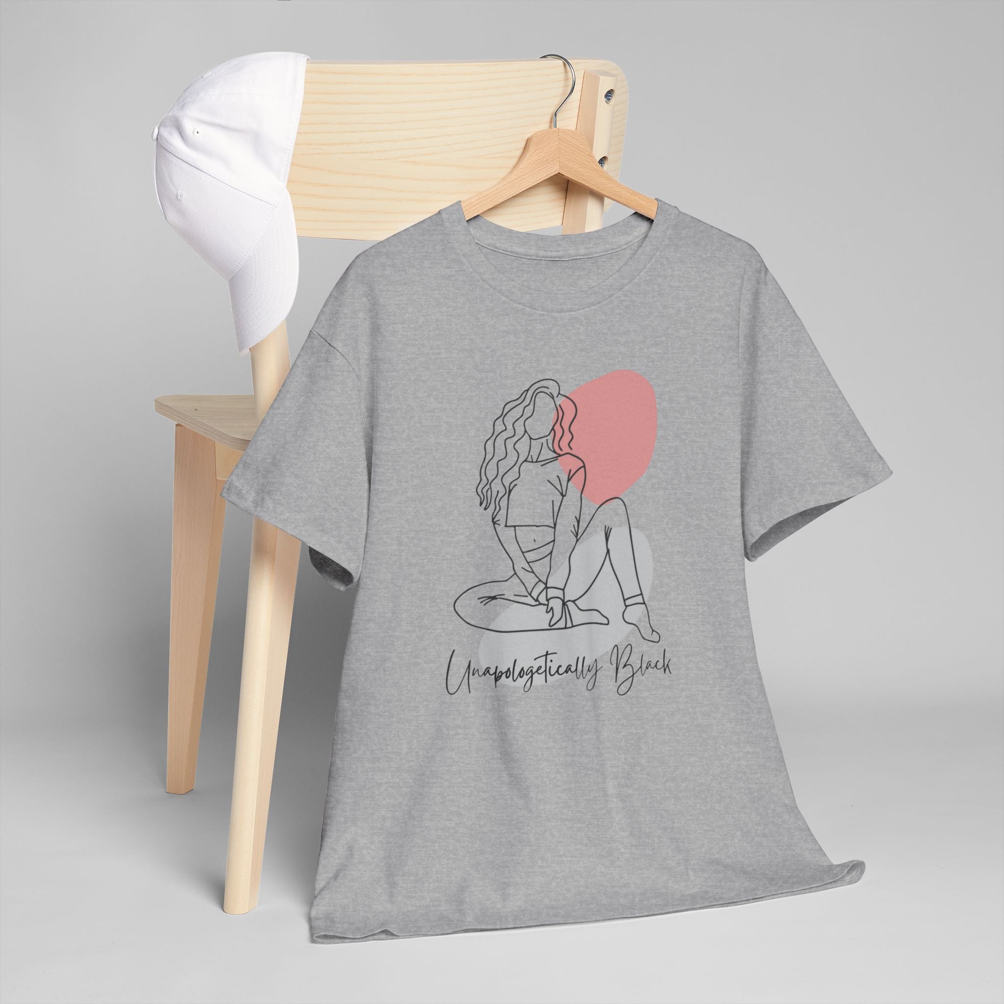 Bold Woman Line Art Tee – "Unapologetically Black" Cotton T‑Shirt