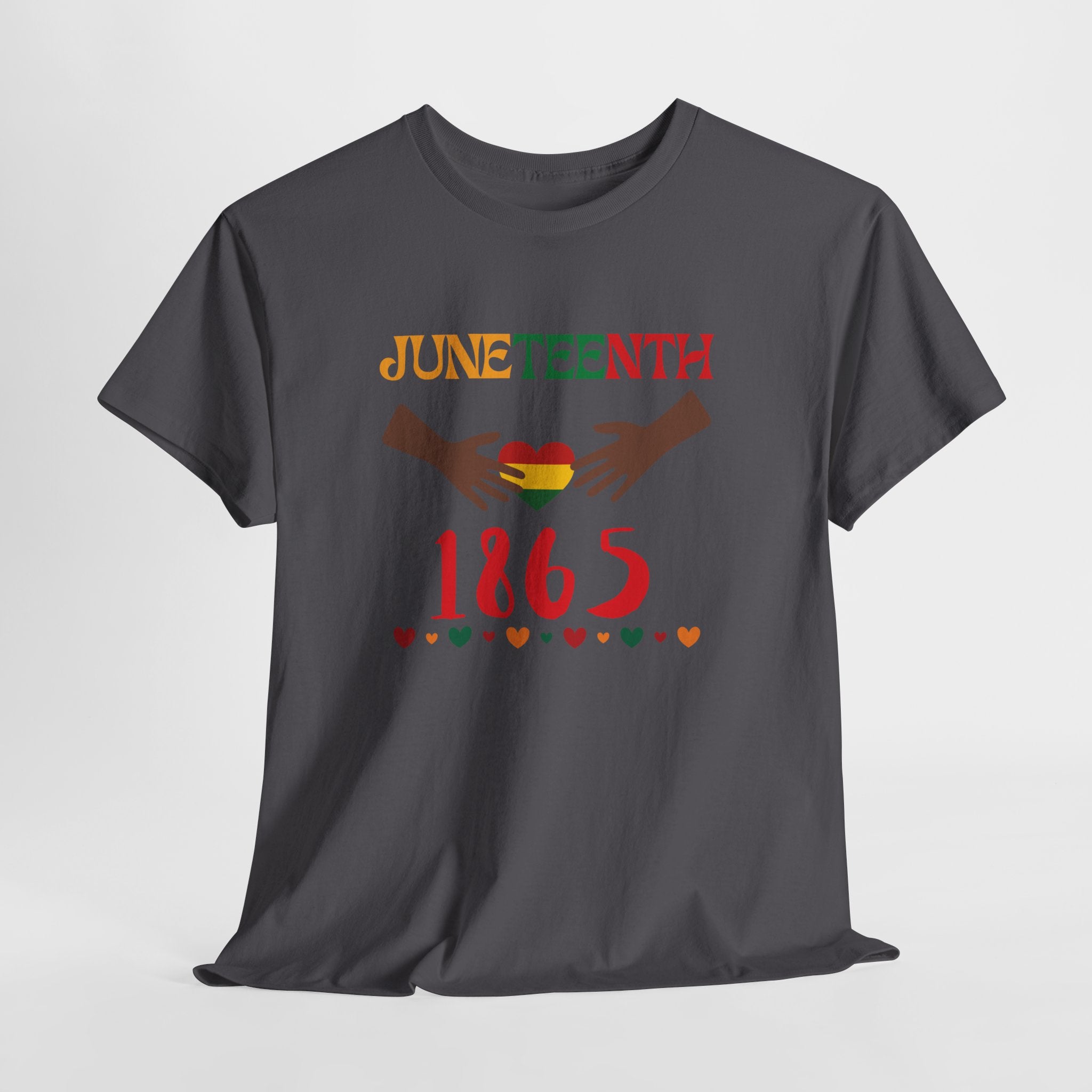 Juneteenth 1865 T-Shirt — Black History Celebration Tee with Heart & Hands Design