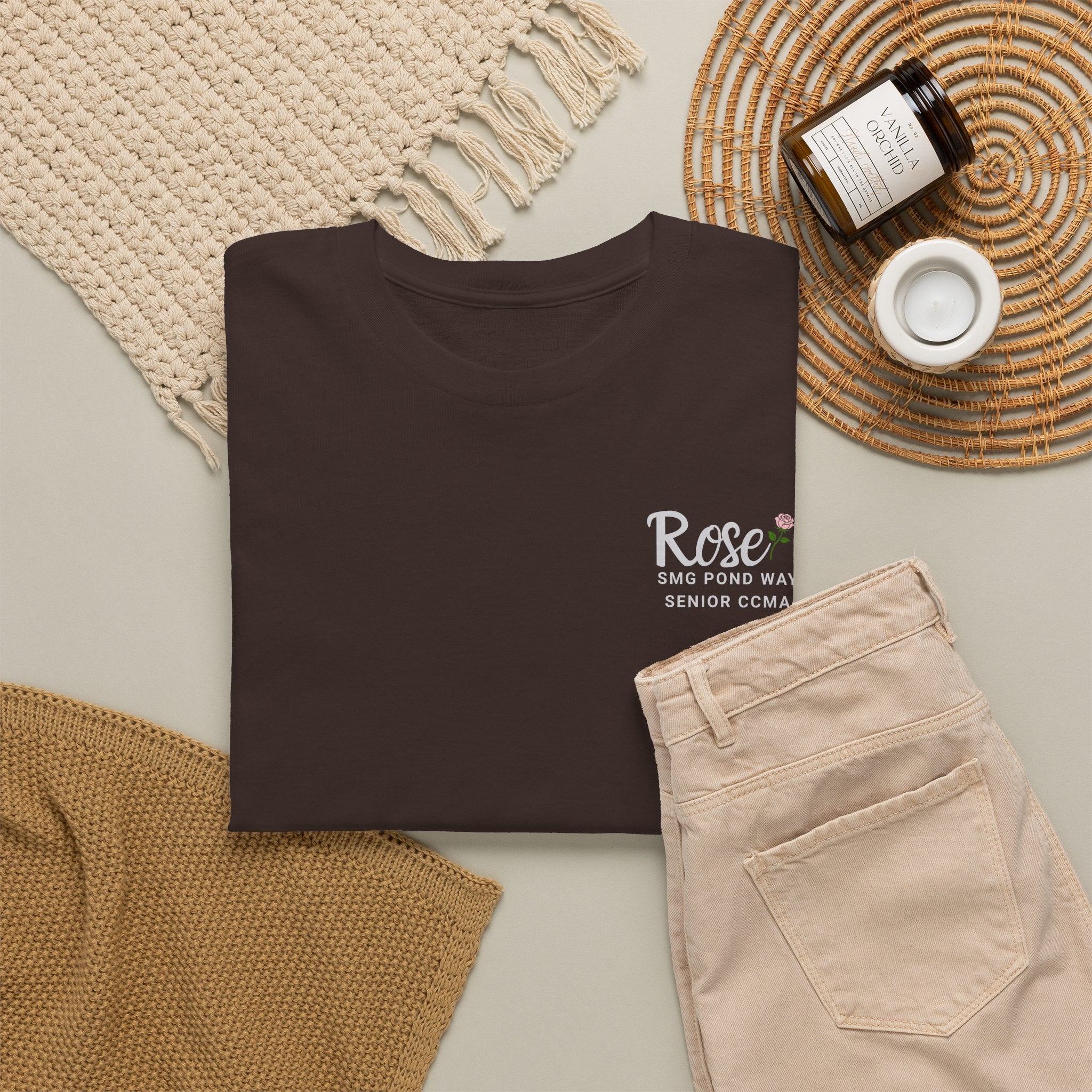 Rose Logo Tee — Minimal Work T‑Shirt with a Rose