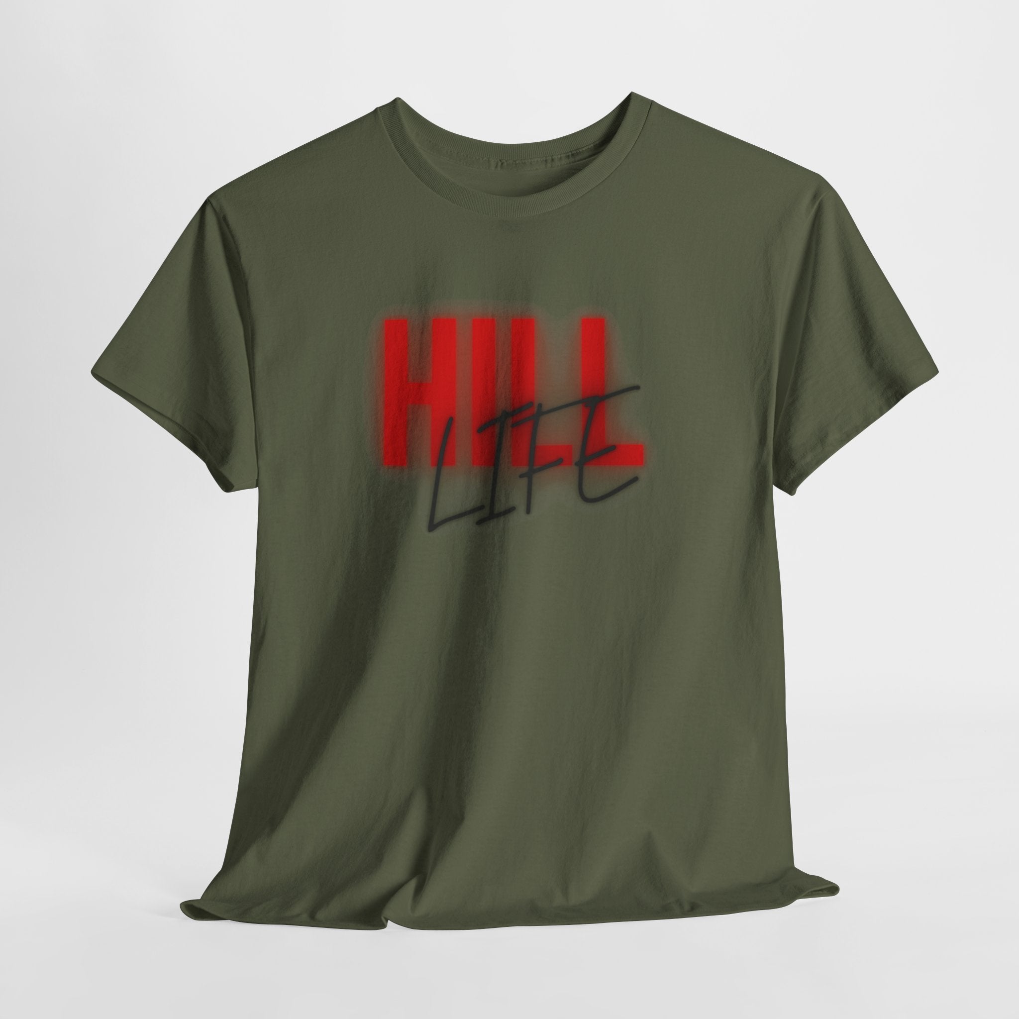 Hill Life Tee — Red Gradient Graphic T-Shirt