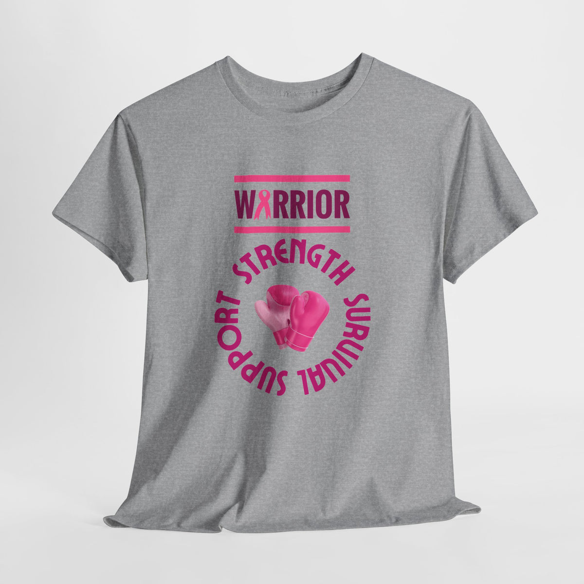 Breast Cancer Warrior T-Shirt — Strength, Support, Survival Pink Gloves Design
