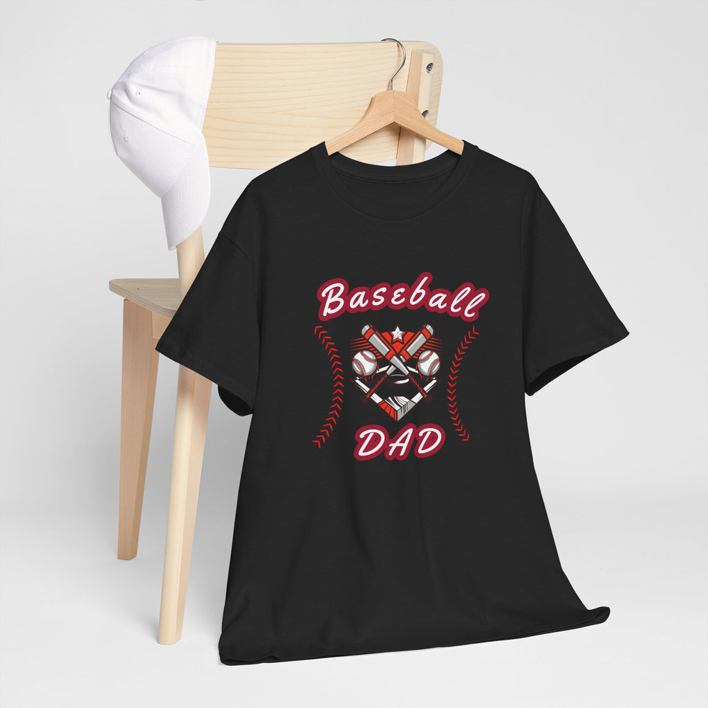 Baseball Dad T-Shirt – Vintage Crossed Bats & Glove Tee for Sports Fans, Father's Day Gift