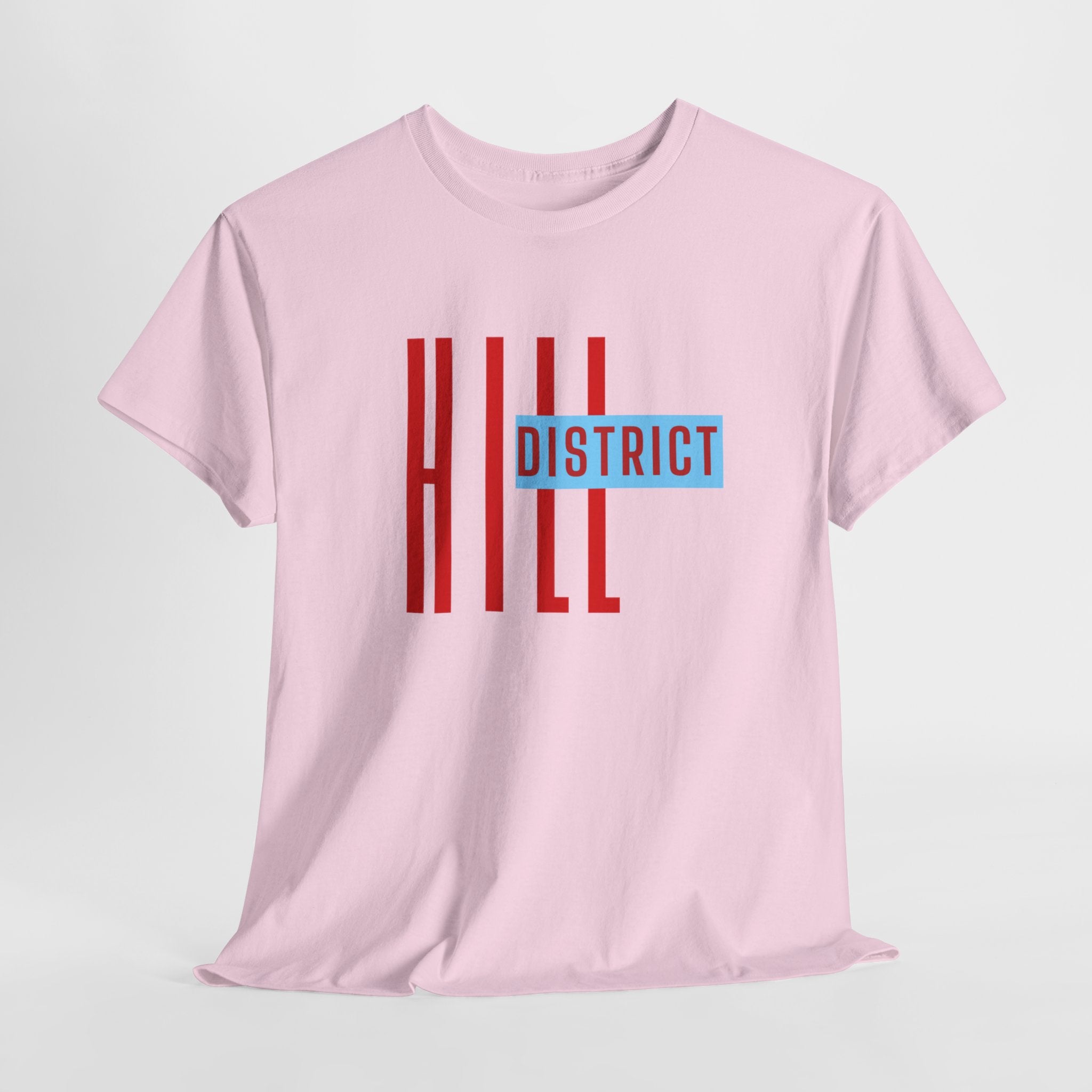 Hill District T-Shirt — Retro Red & Blue 'DISTRICT' Graphic Tee