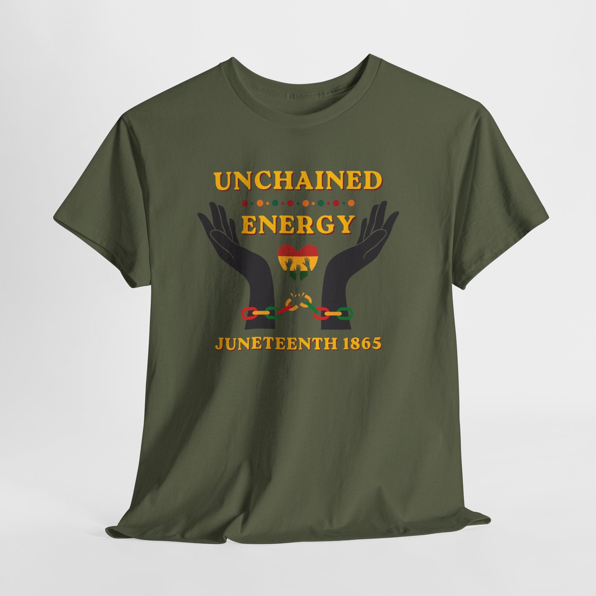 Juneteenth "Unchained Energy" Tee — Juneteenth 1865 Celebration T-Shirt