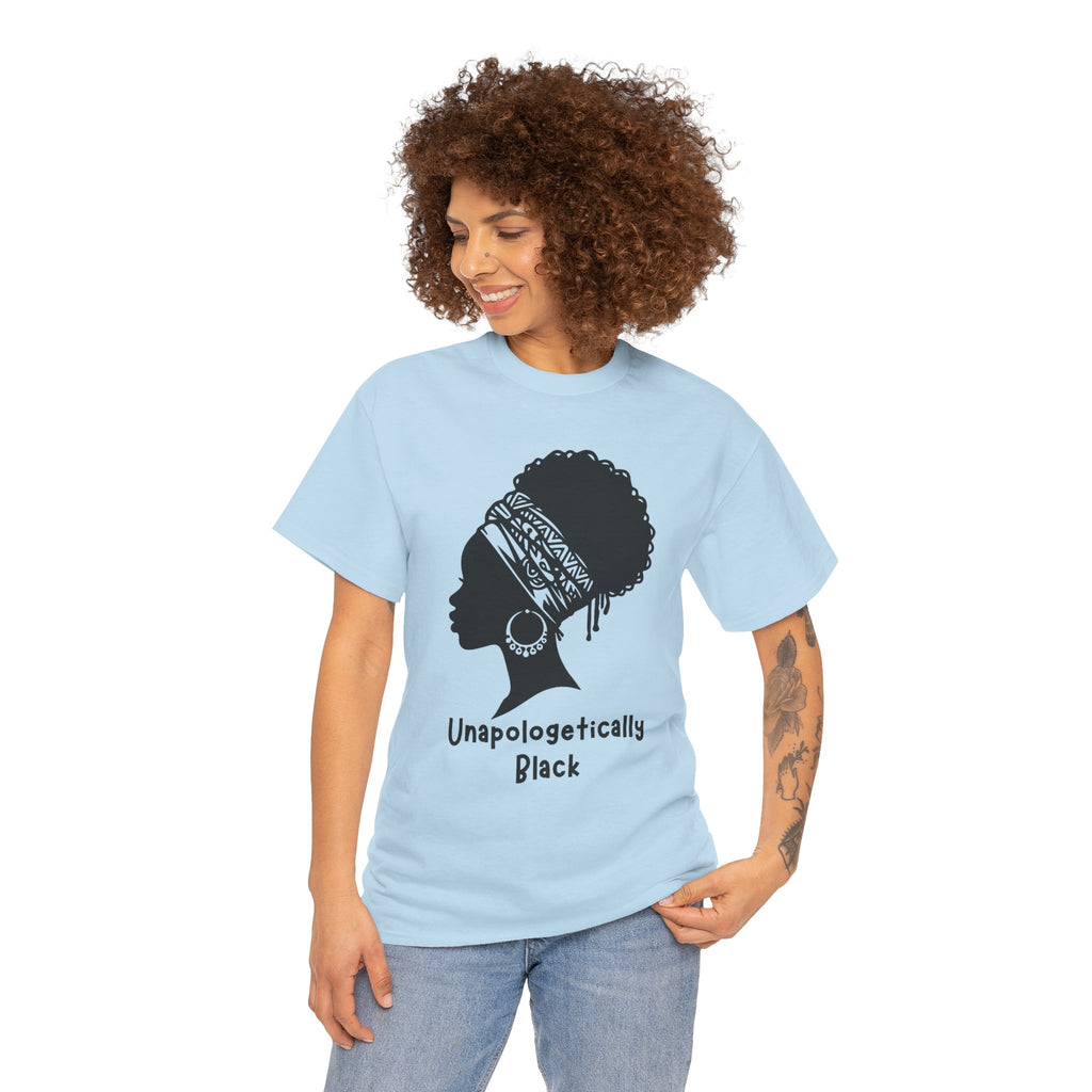 Meditative Woman Line Art Tee – "Unapologetically Black" Cotton T‑Shirt