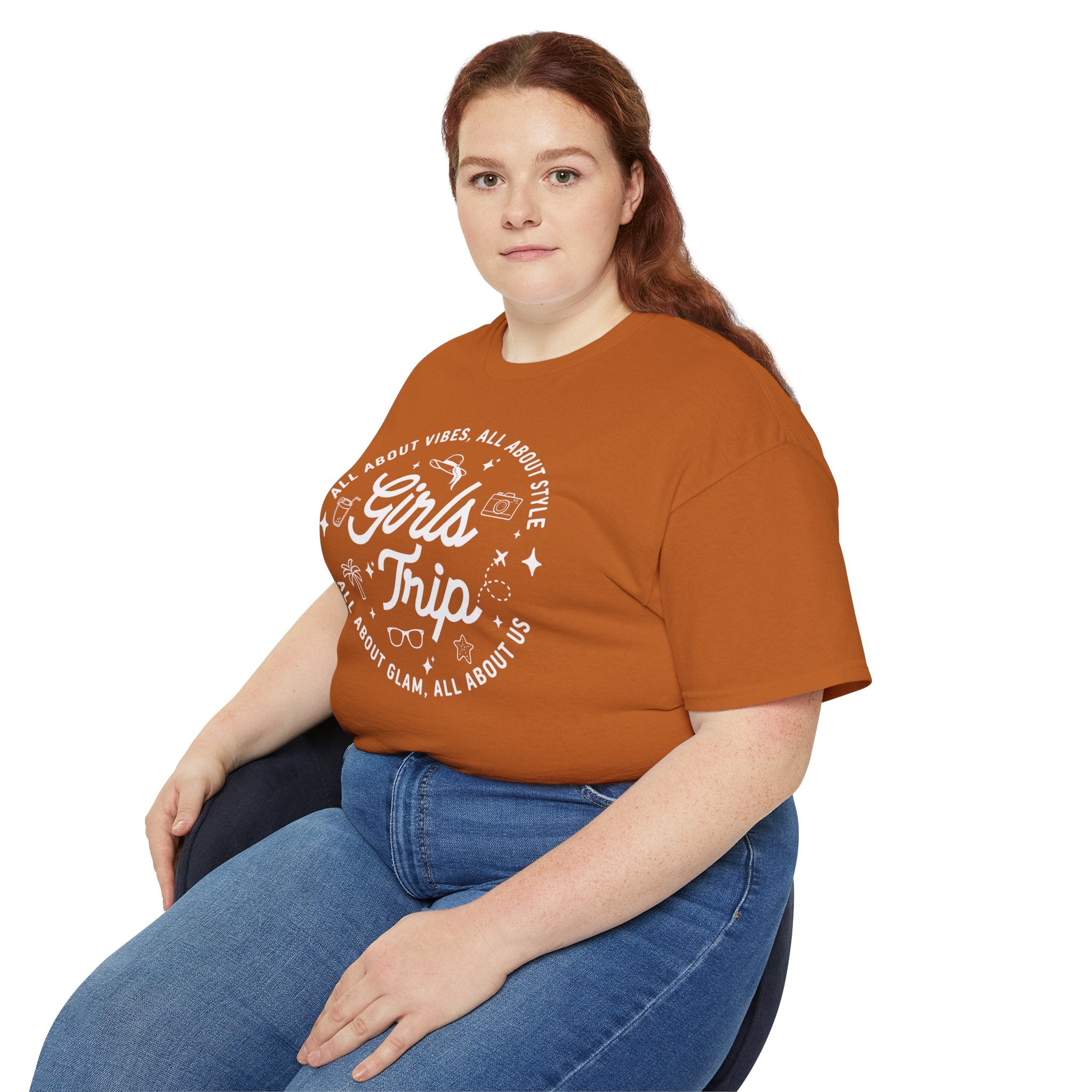 Girls Trip T-Shirt — 'All About Vibes, All About Style' Graphic Tee for Bachelorette & Vacation