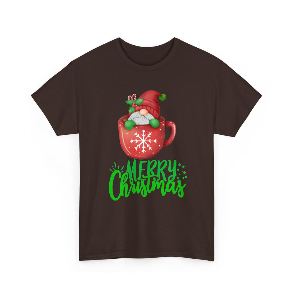 Merry Christmas Gnome in Mug Graphic T-Shirt