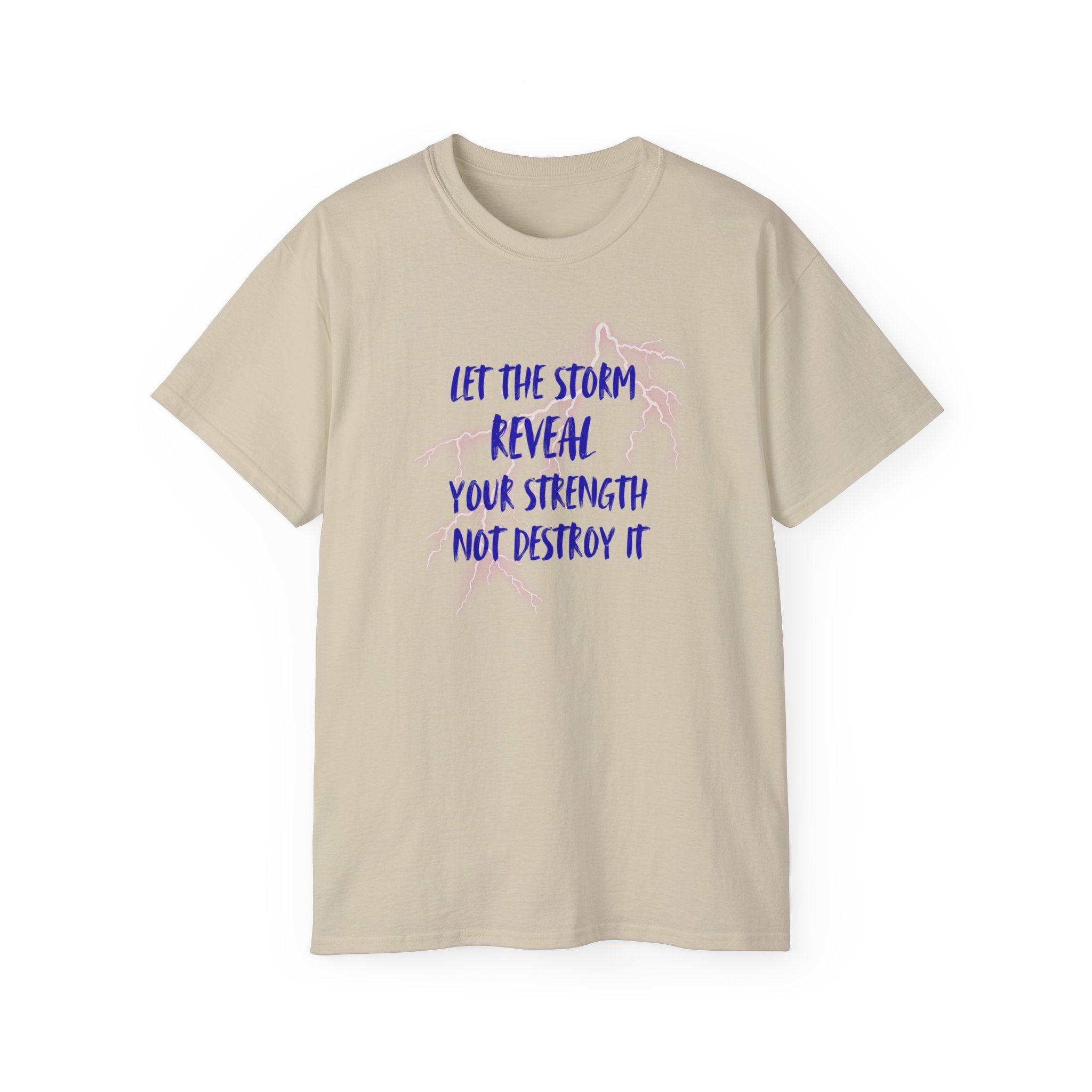 Inspirational Breast Cancer Awareness Tee — "Let the Storm Reveal Your Strength"
