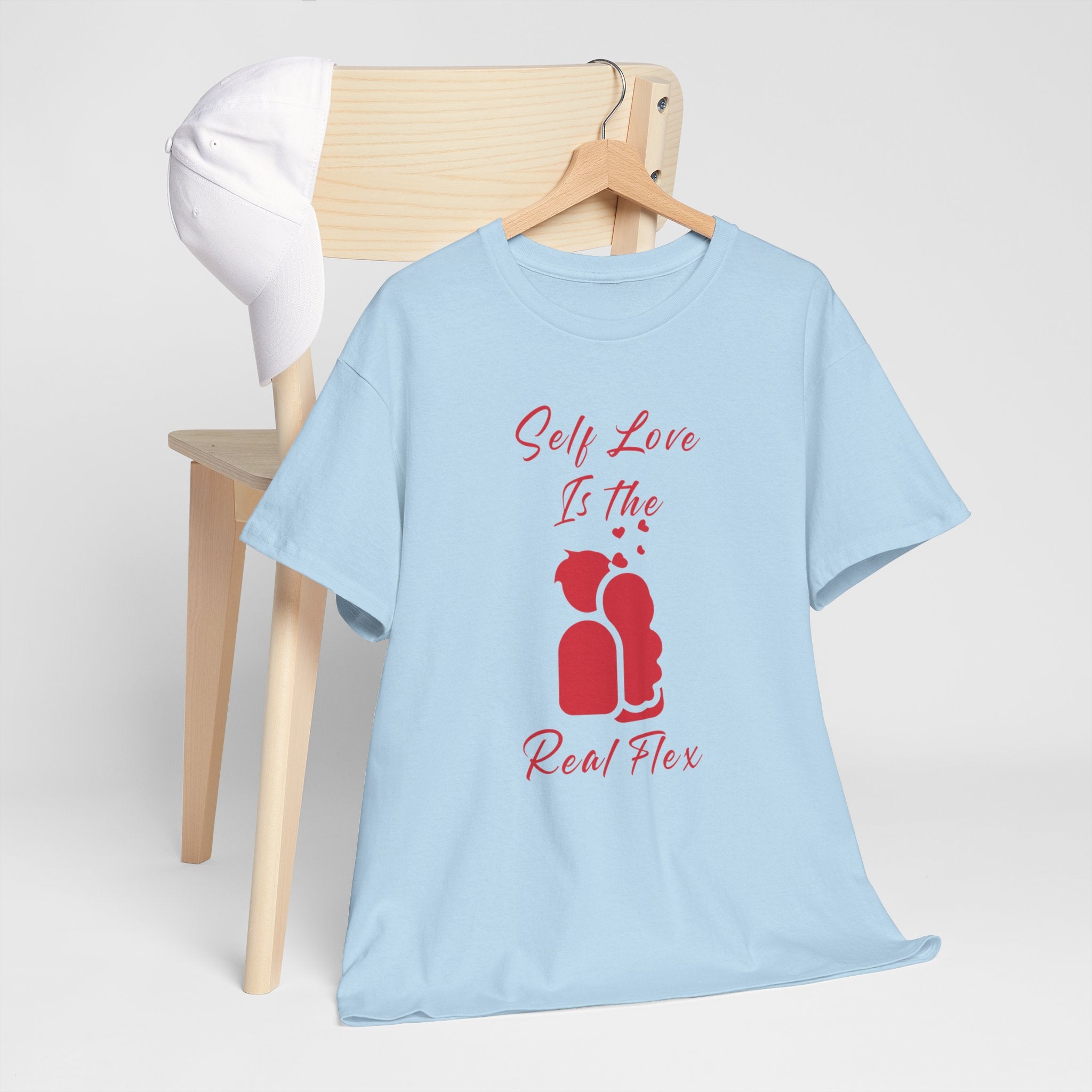 T-Shirt — "Self Love Is The Real Flex" Romantic Couple Graphic Tee