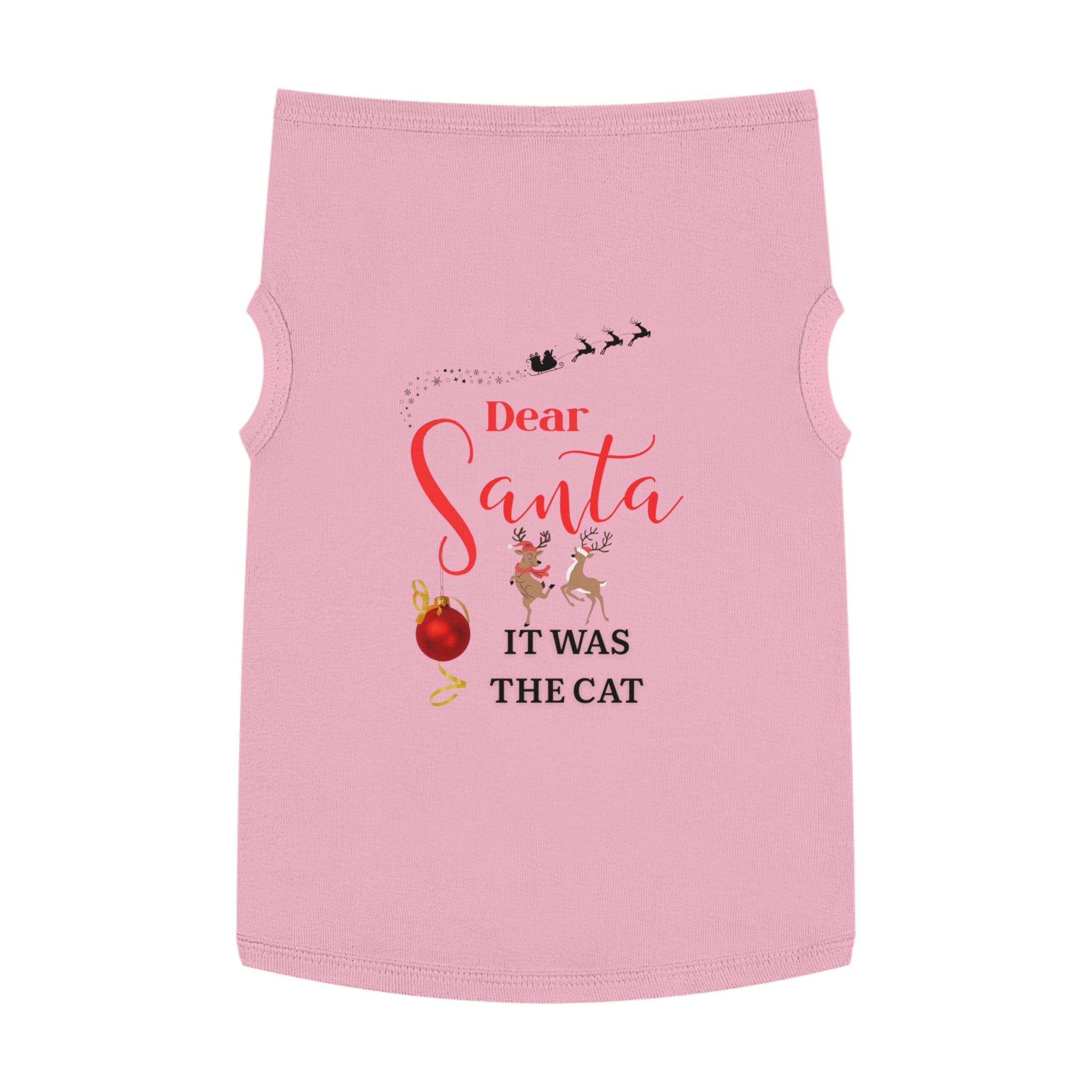 It was the cat Christmas Pet Tank Top, Festive Dog Shirt, Dear Santa Cat Tee, Cute Holiday Apparel, Pet Christmas Outfit