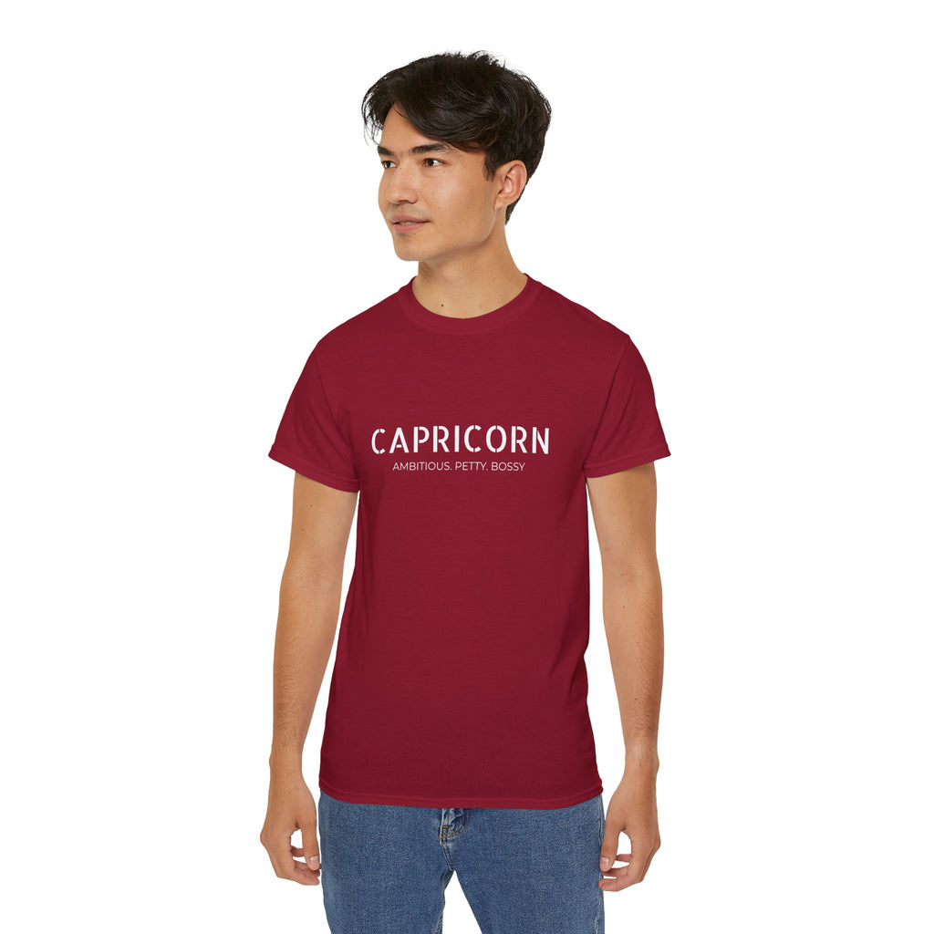 Capricorn Tee - 'Ambitious, Petty, Bossy' Zodiac T-Shirt