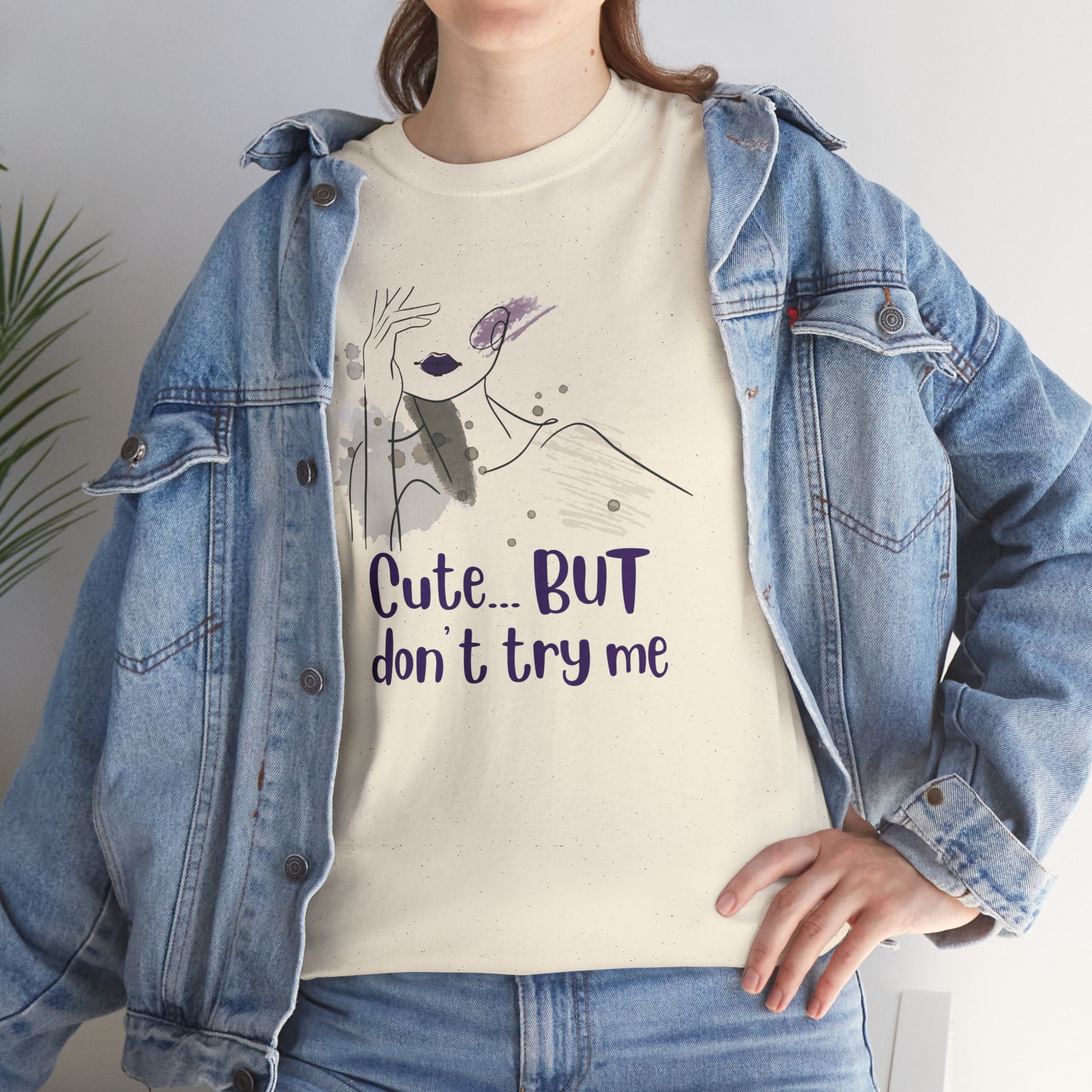 T‑Shirt — Cute… but don’t try me | Minimal Floral Graphic Tee