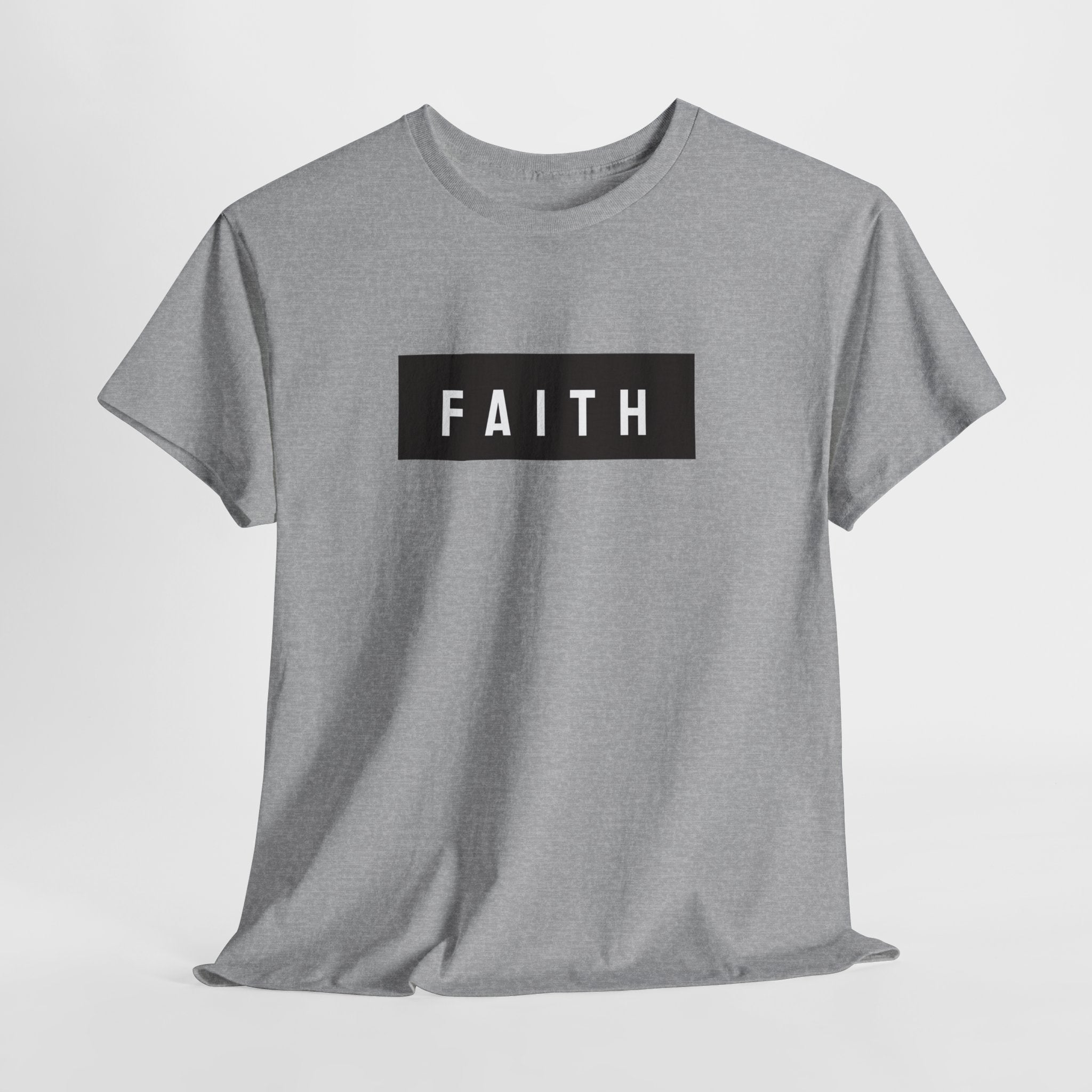 Faith Graphic Tee — Minimal Black Box Christian T-Shirt
