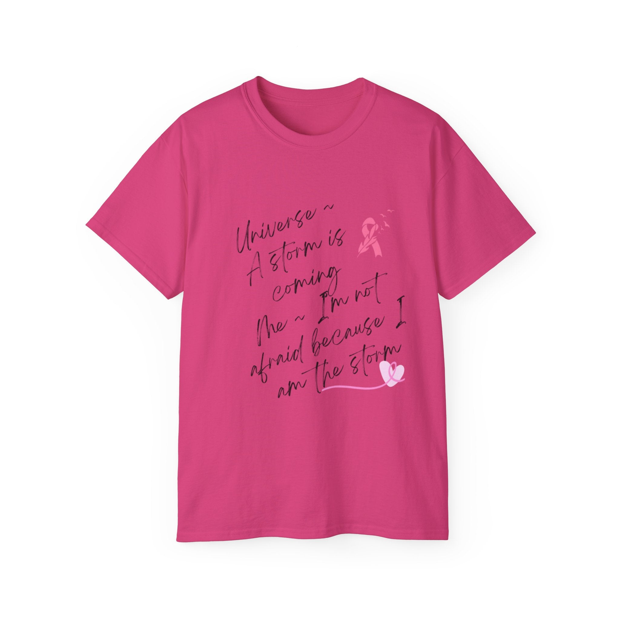 Breast Cancer Awareness Tee – "A Storm is Coming" Inspirational Cotton Shirt