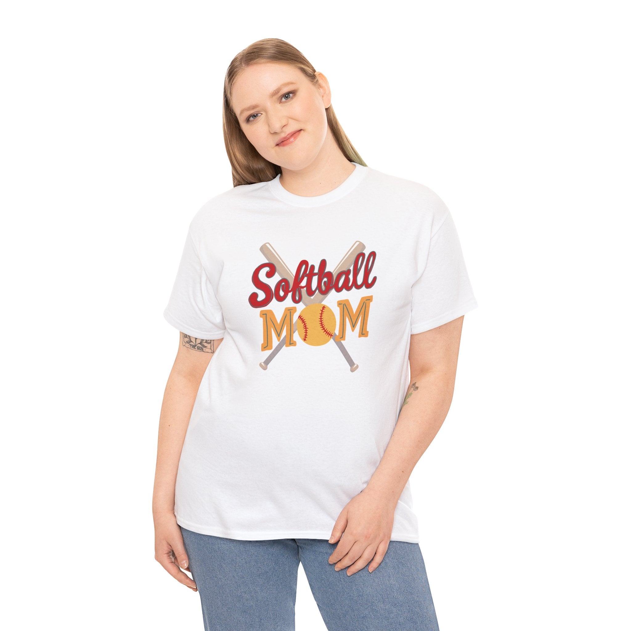 Softball Mom T‑Shirt — Retro Crossed Bats & Ball Tee for Proud Moms