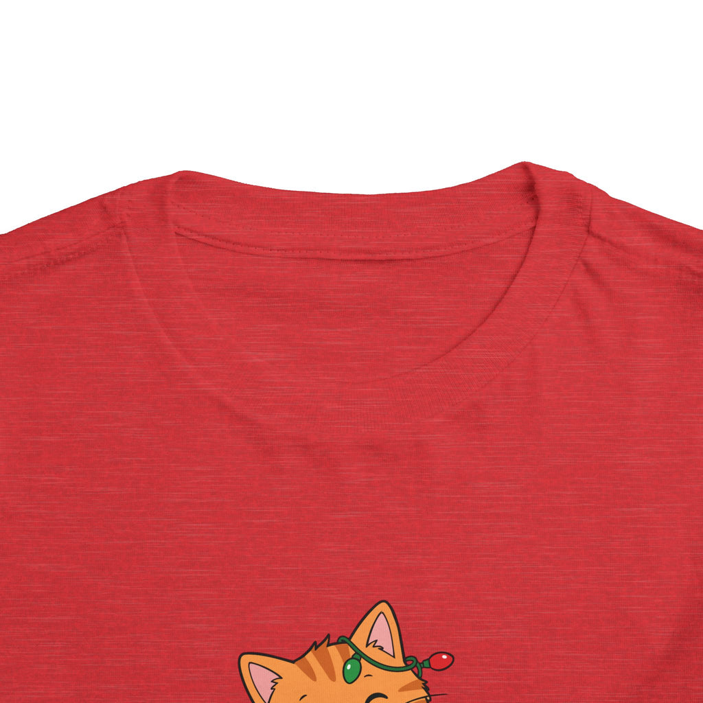 Toddler Merry Holidays Cat Christmas Short Sleeve Tee