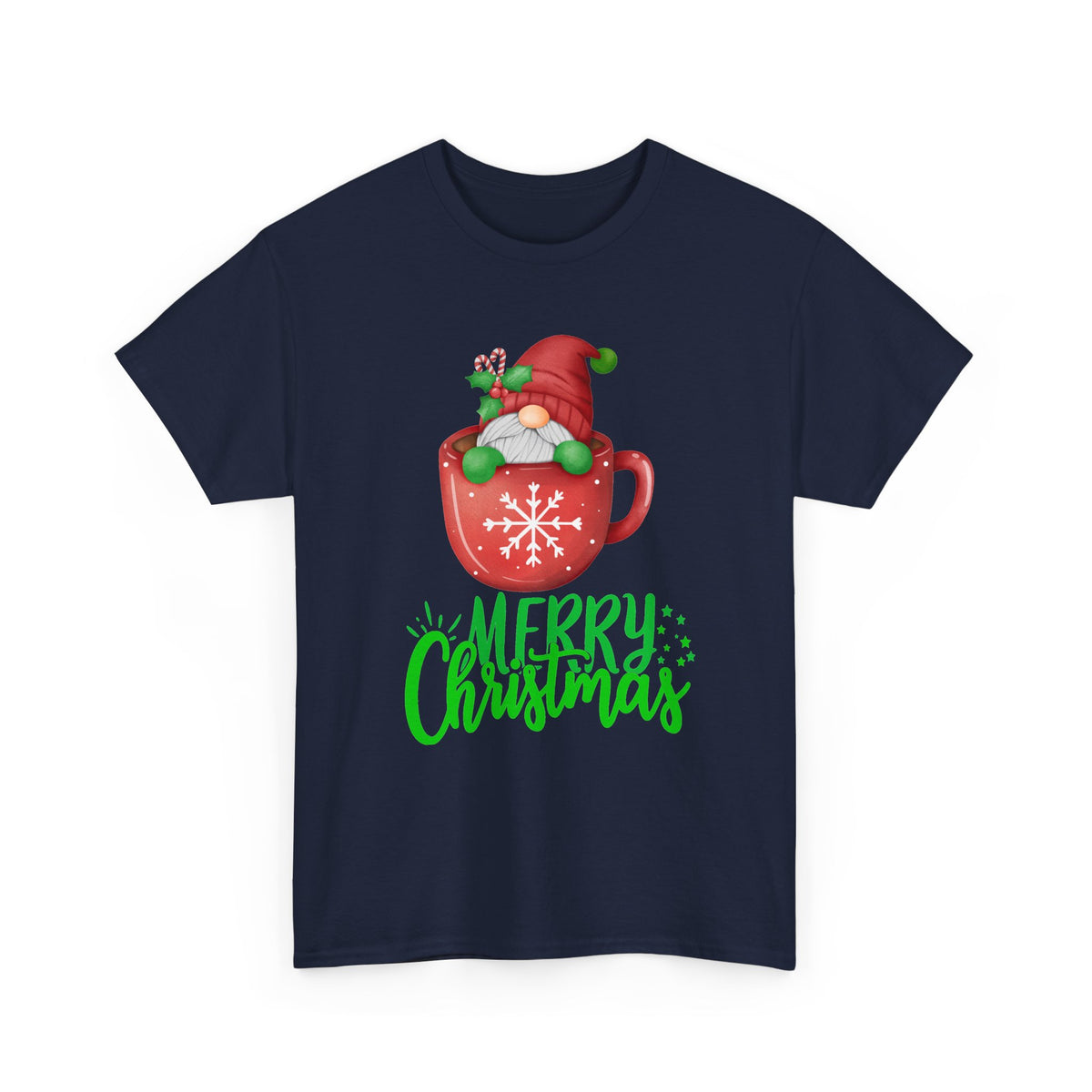 Merry Christmas Gnome in Mug Graphic T-Shirt