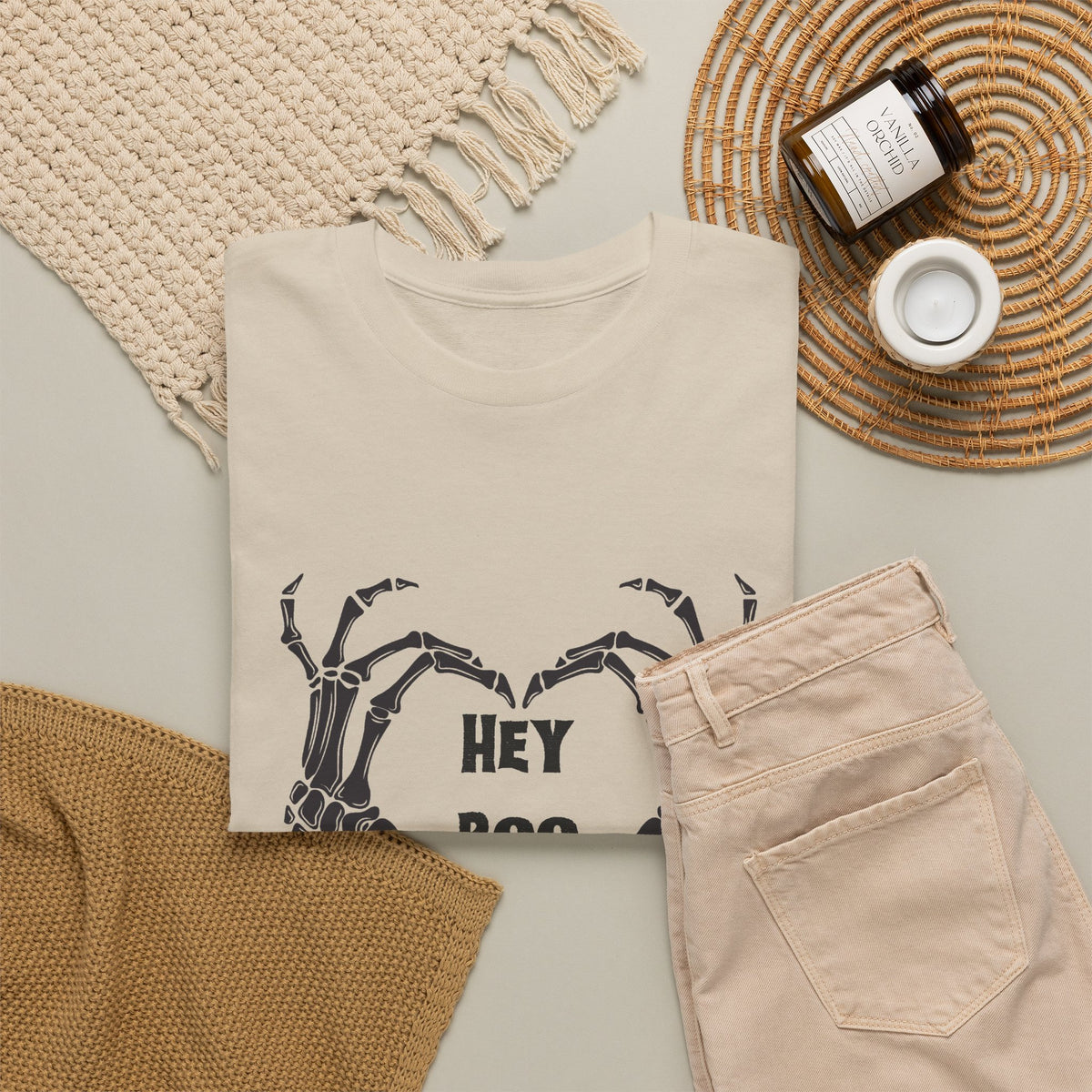 Hey Boo Skeleton Heart T-Shirt