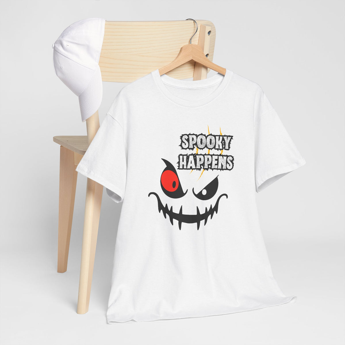 Spooky Happens Halloween T-Shirt — Creepy Jack-O'-Lantern Face Tee