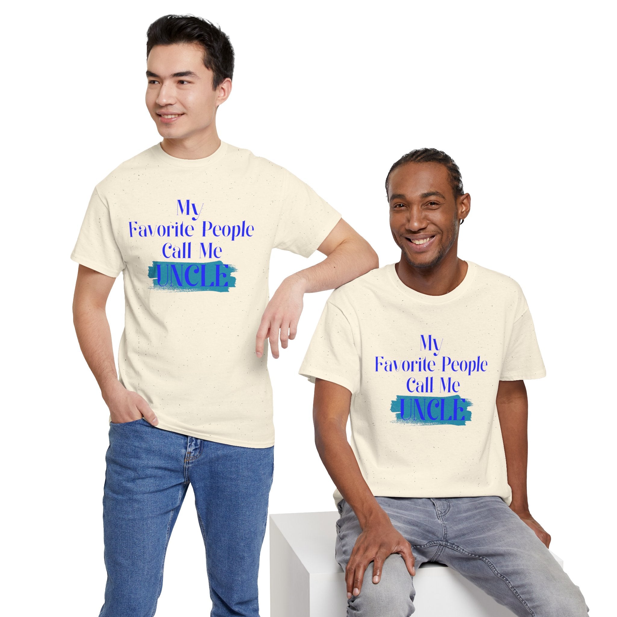 Uncle T‑Shirt — "My Favorite People Call Me UNCLE" Blue Brushstroke Tee