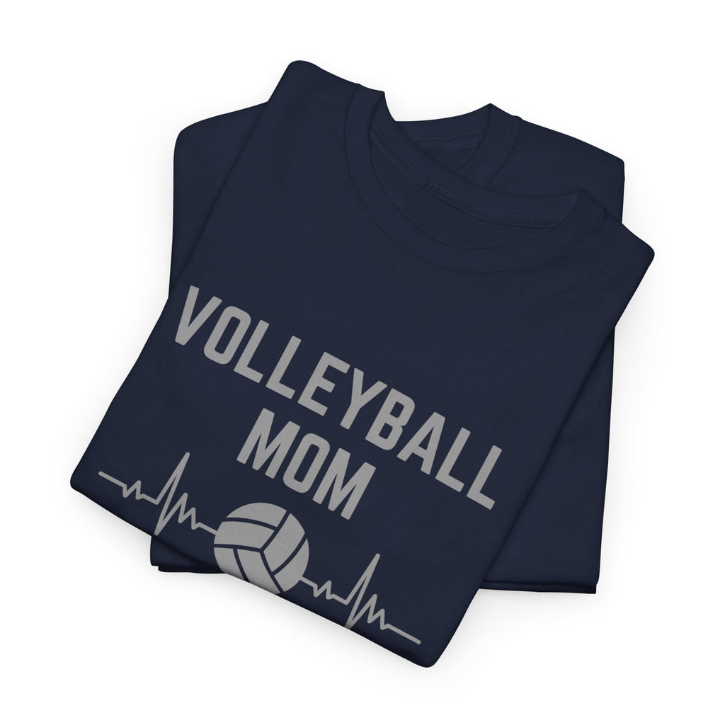 Volleyball Mom T-Shirt — Heartbeat Volleyball Tee for Proud Moms