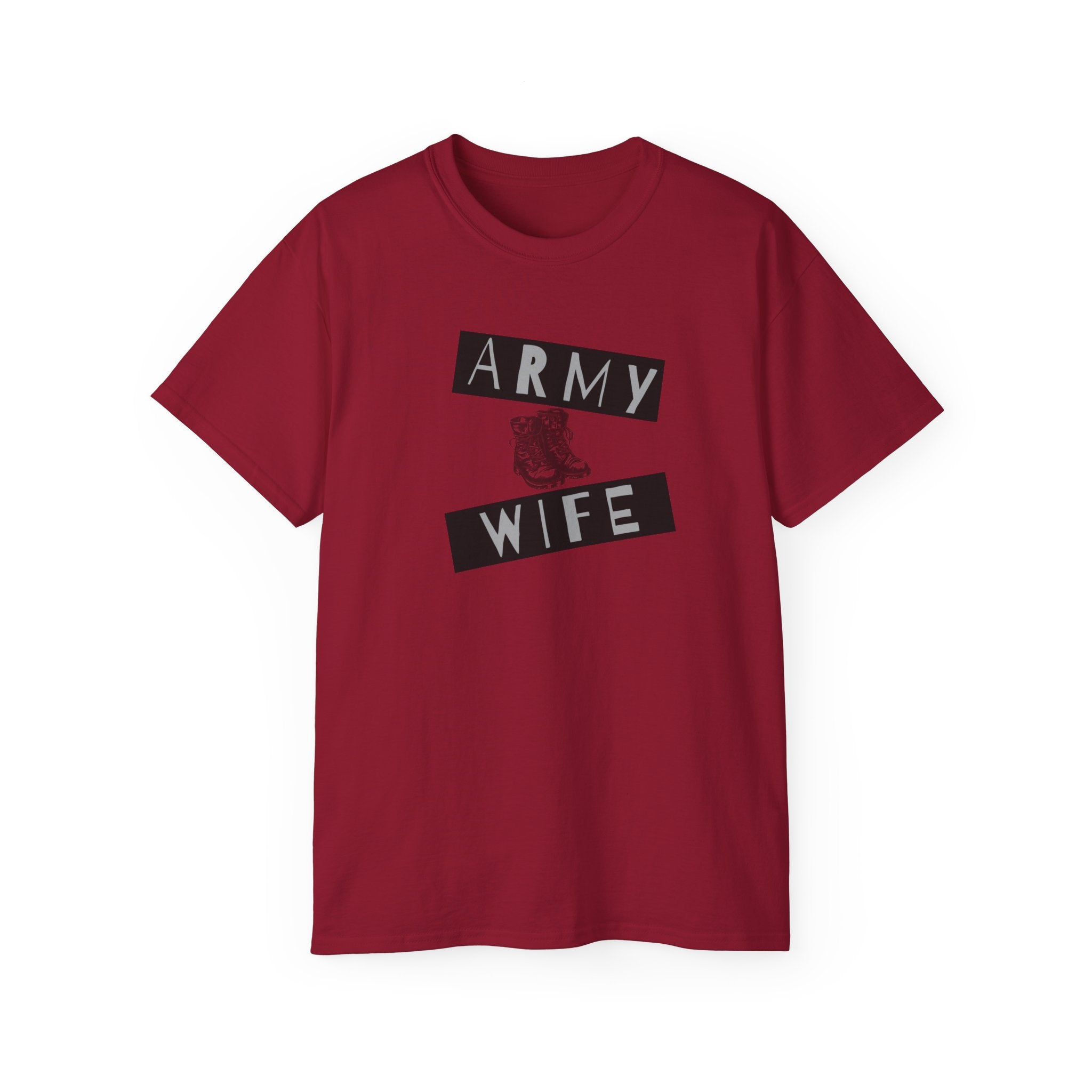 Army Wife T‑Shirt — Military Wife Tee with Combat Boot Graphic