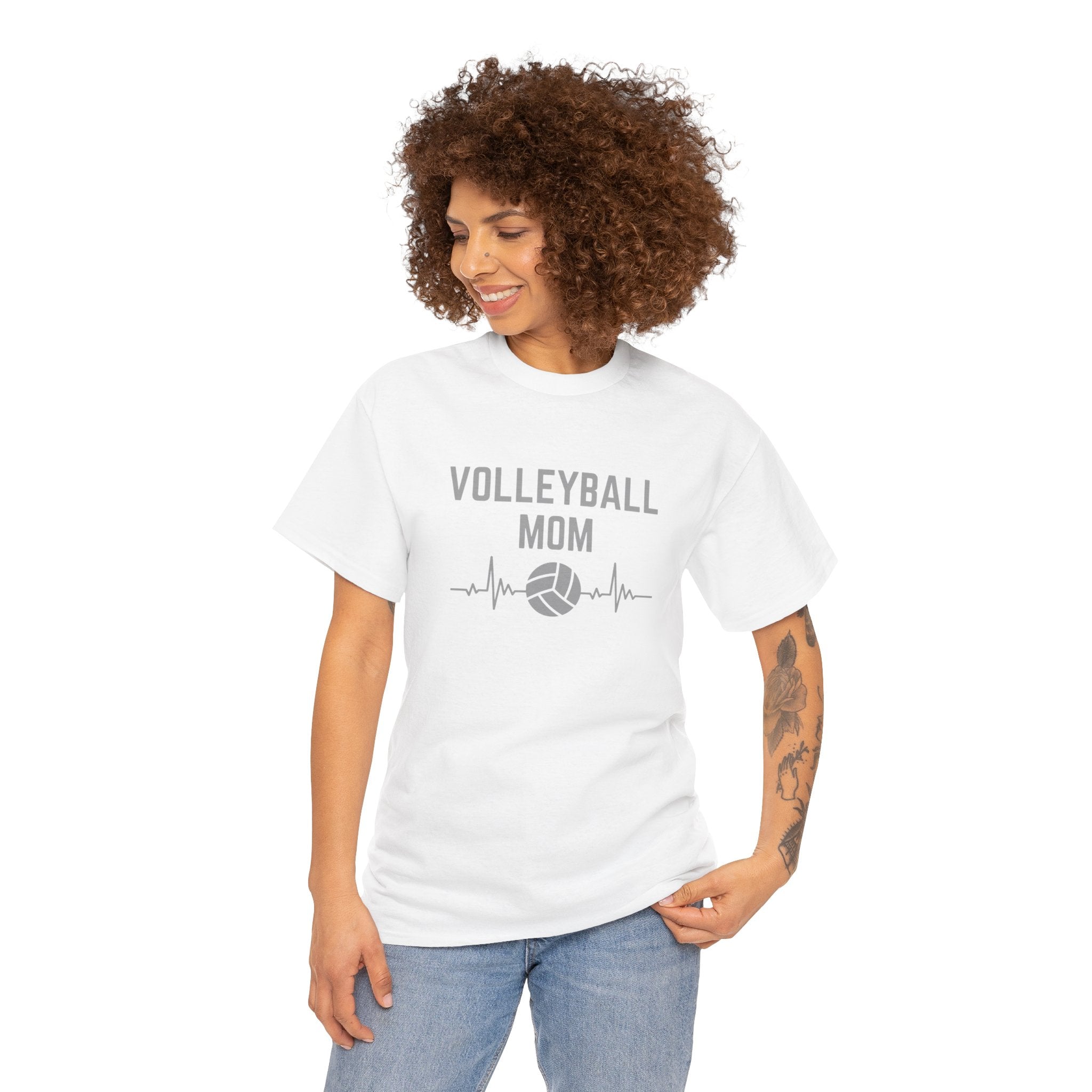 Volleyball Mom T-Shirt — Heartbeat Volleyball Tee for Proud Moms