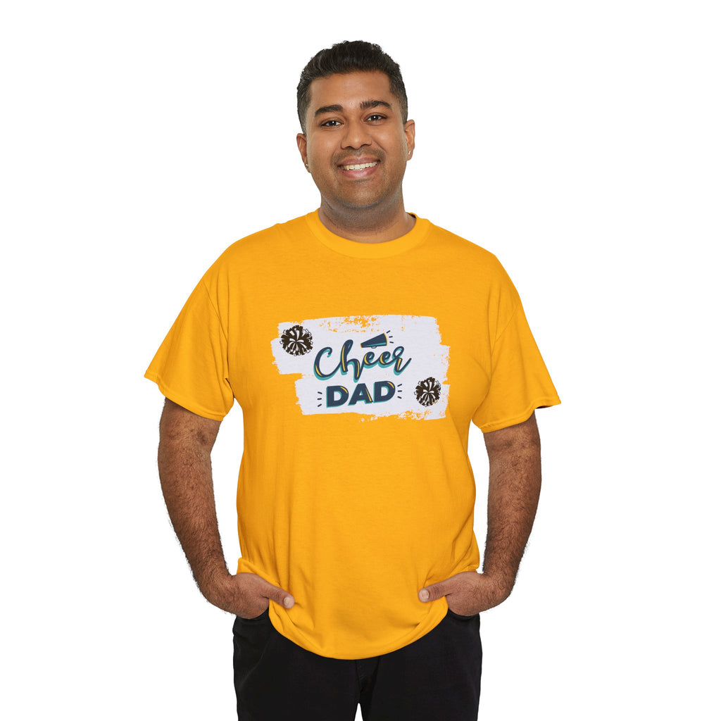 Cheer Dad T-Shirt — Cheerleading Dad Tee with Pom-Poms, Father's Day Gift
