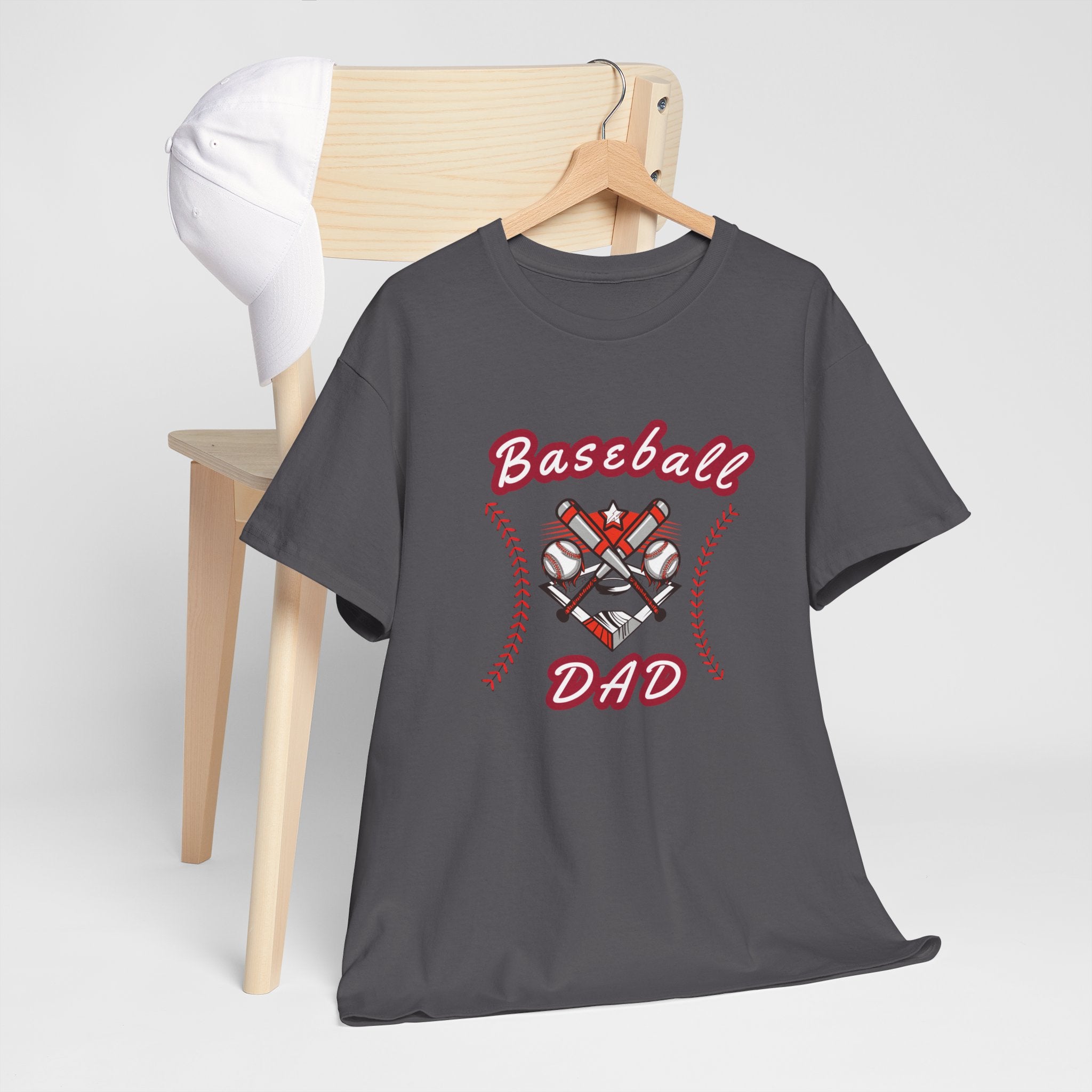 Baseball Dad T-Shirt – Vintage Crossed Bats & Glove Tee for Sports Fans, Father's Day Gift