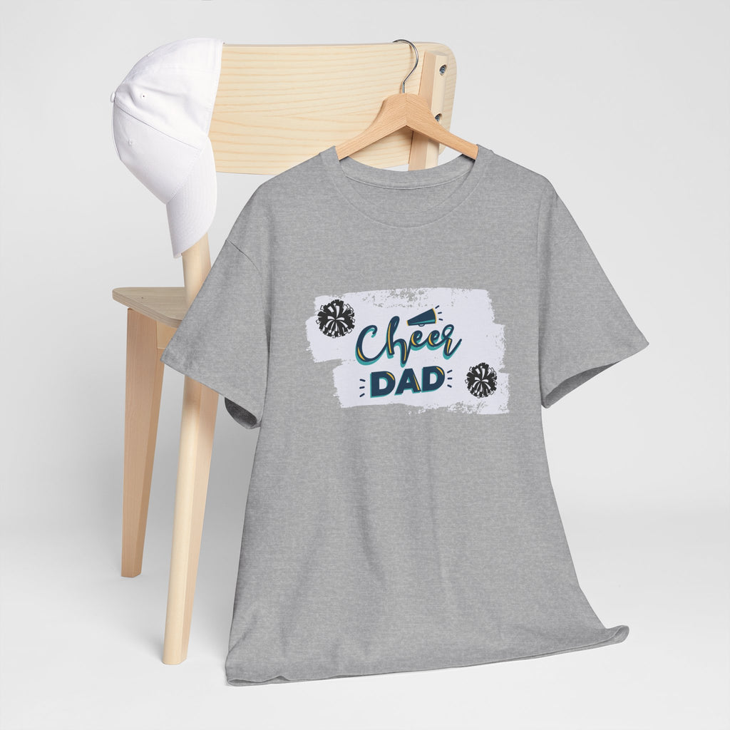 Cheer Dad T-Shirt — Cheerleading Dad Tee with Pom-Poms, Father's Day Gift
