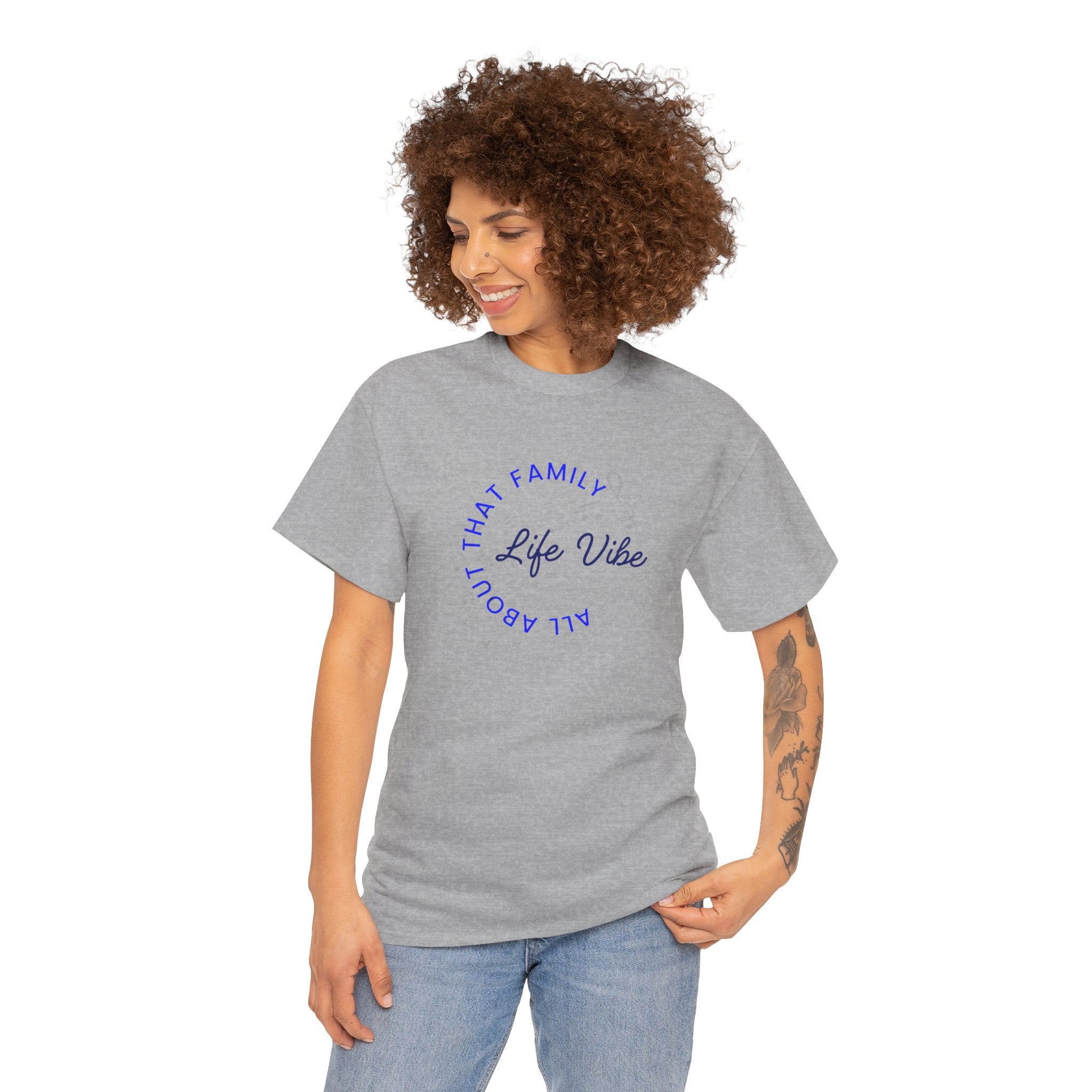"All About My Family" Life Vibe T-Shirt —Minimal Circle Graphic Tee