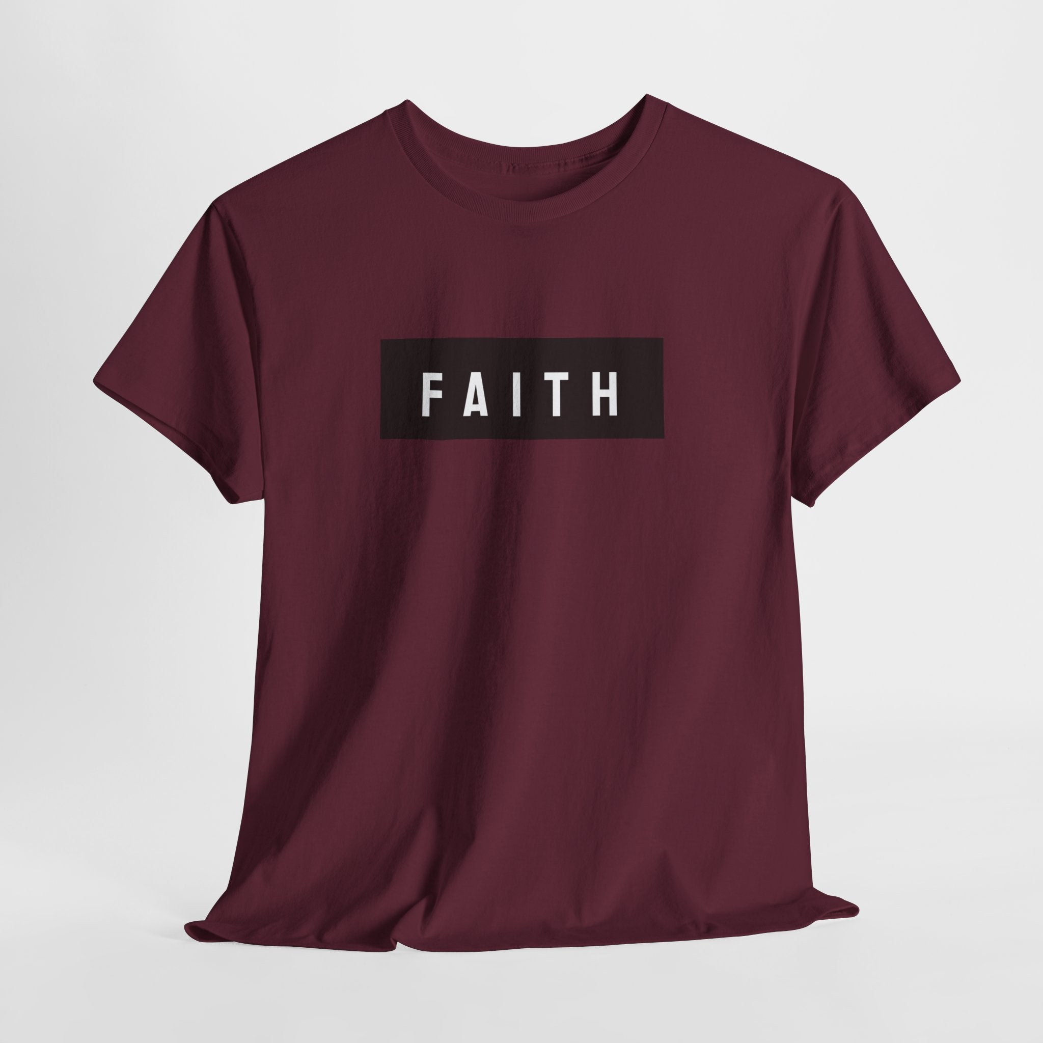 Faith Graphic Tee — Minimal Black Box Christian T-Shirt