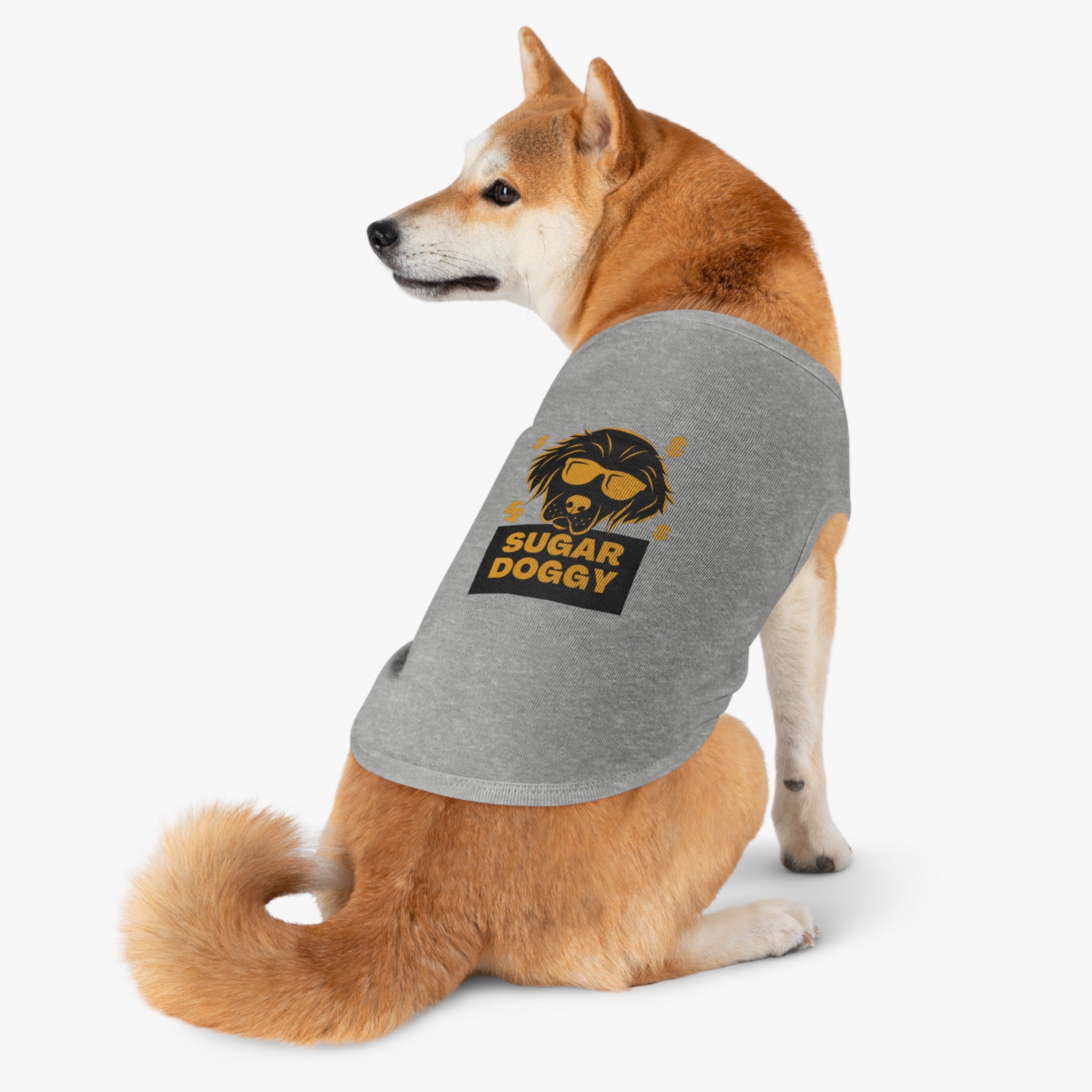 Sugar Doggy Pet Tank Top — Funny Dog Tee with Sunglasses & Dollar Sign Design