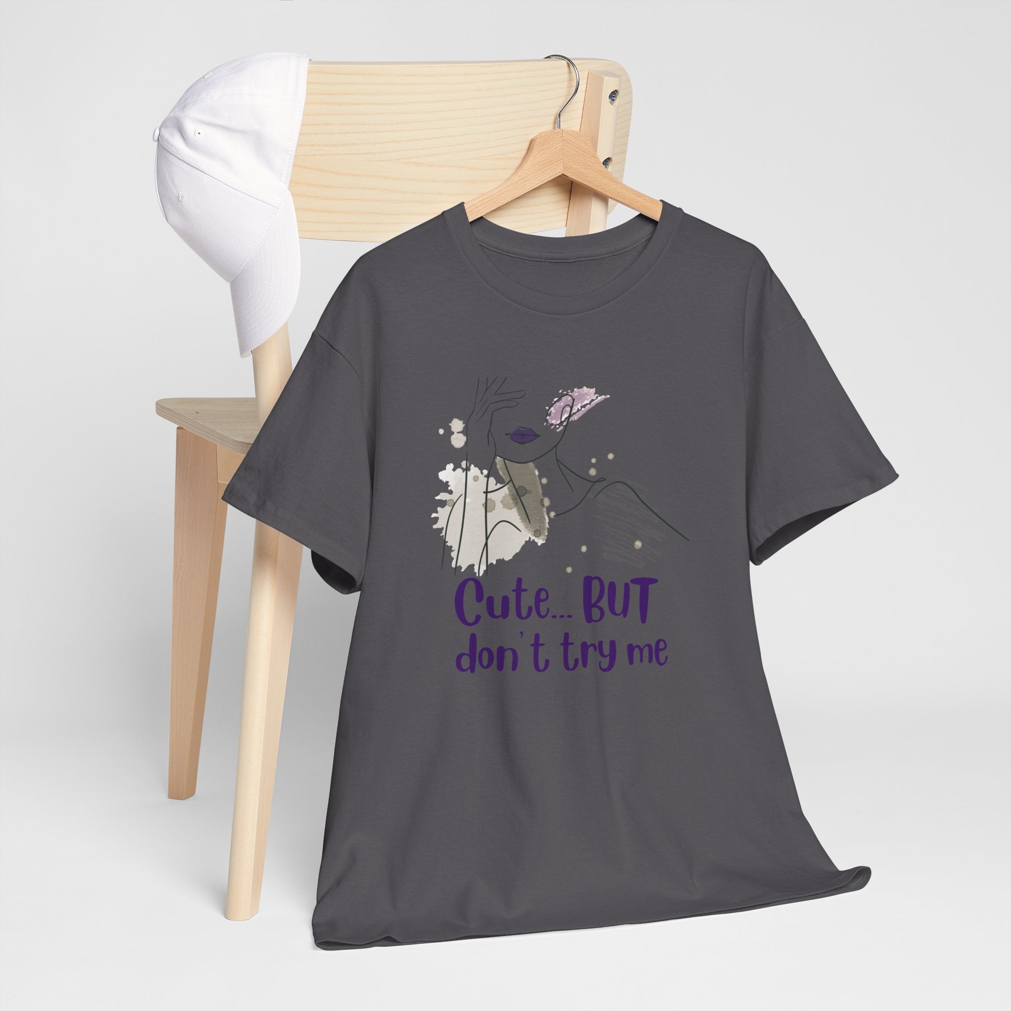 T‑Shirt — Cute… but don’t try me | Minimal Floral Graphic Tee
