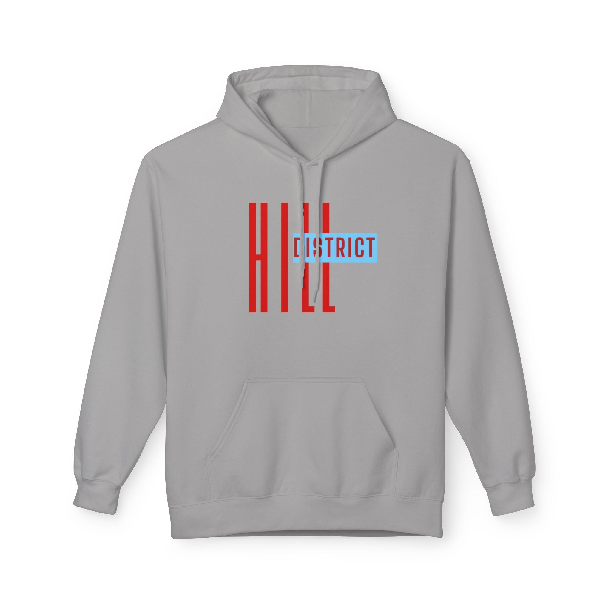 HILL District Hoodie — Retro Red & Blue 'HILL' Streetwear Pullover