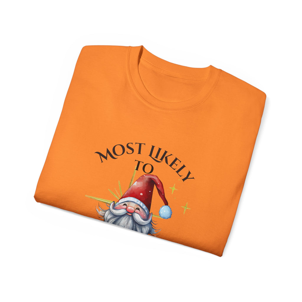 Most Likely to Make a To-Go Plate, Funny Holiday T-Shirt, Unisex Christmas Tee, Gift for Foodies, Festive Apparel