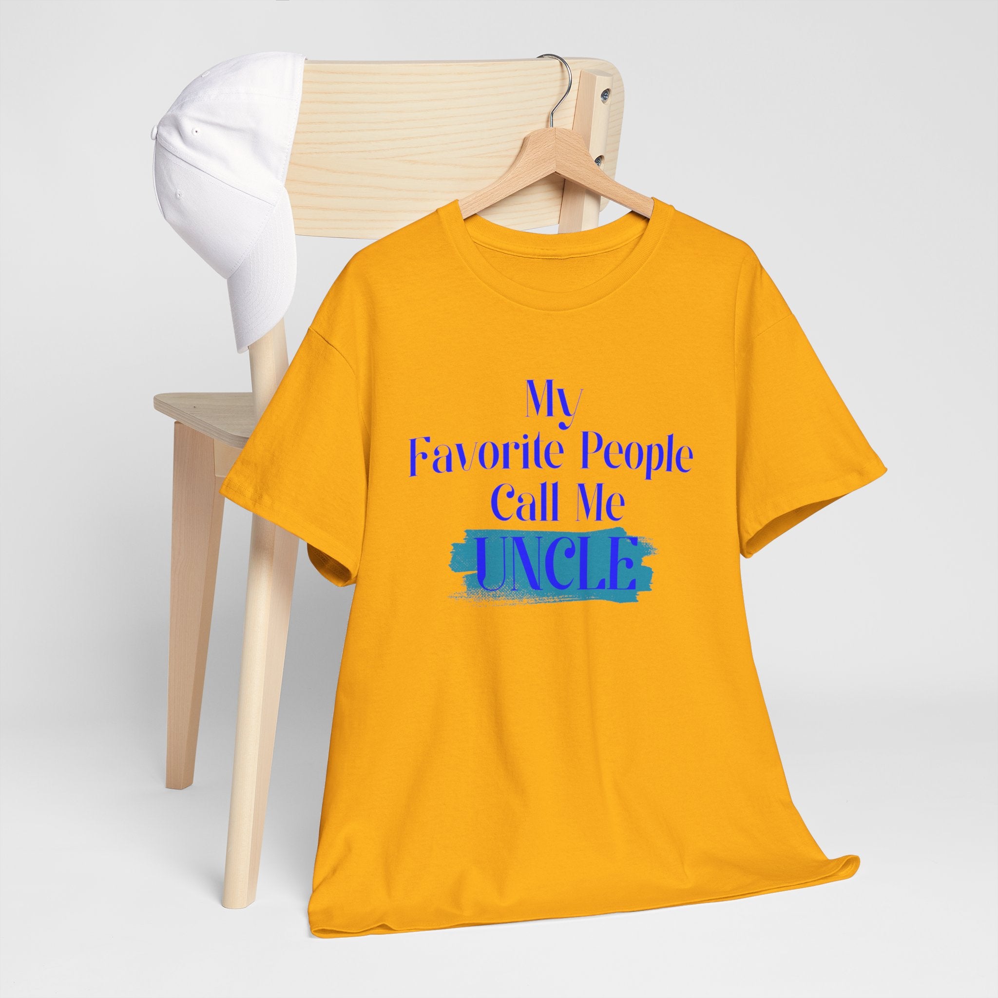 Uncle T‑Shirt — "My Favorite People Call Me UNCLE" Blue Brushstroke Tee