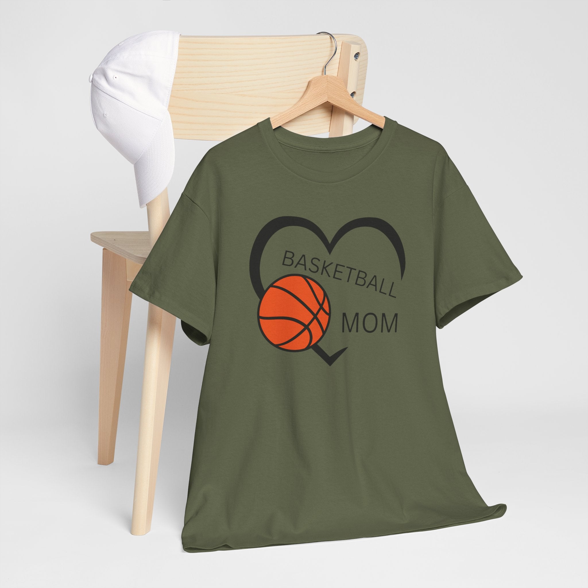 Basketball Mom T-Shirt – Heart & Basketball Design