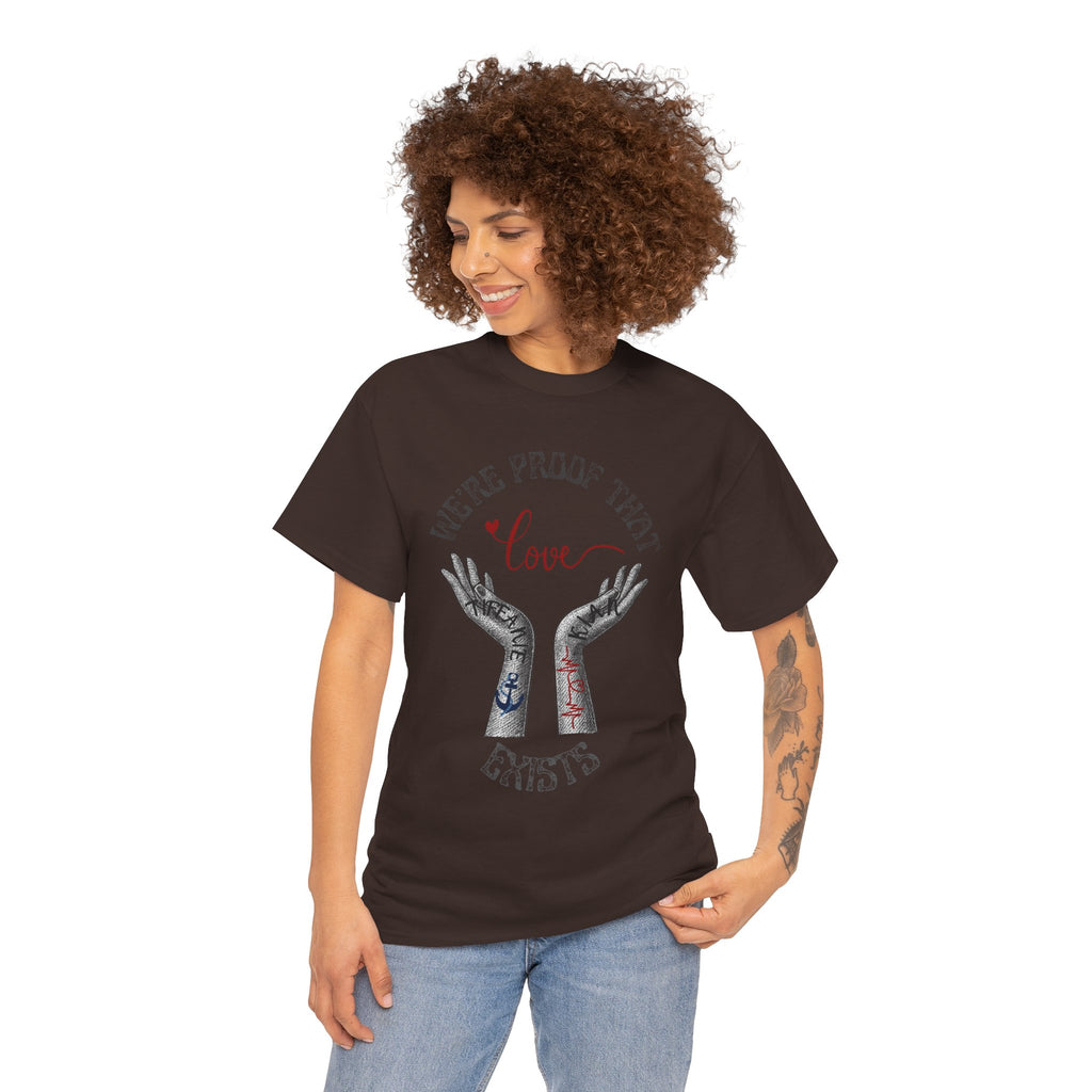Love Wins Tattoo Hands T‑Shirt – "We're Proof That Love Exists" Couples Goal Pride Tee