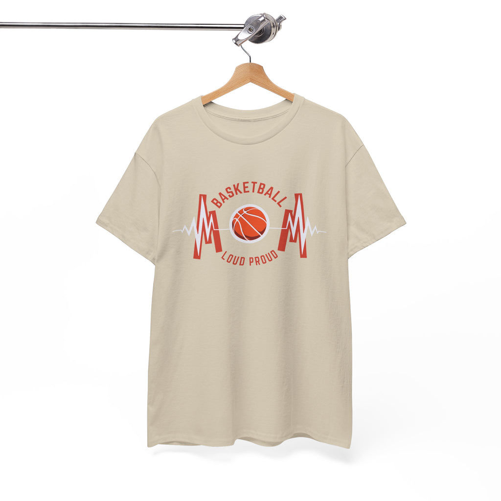 Basketball Mom Loud Proud Tee — Heartbeat Hoop Graphic T‑Shirt
