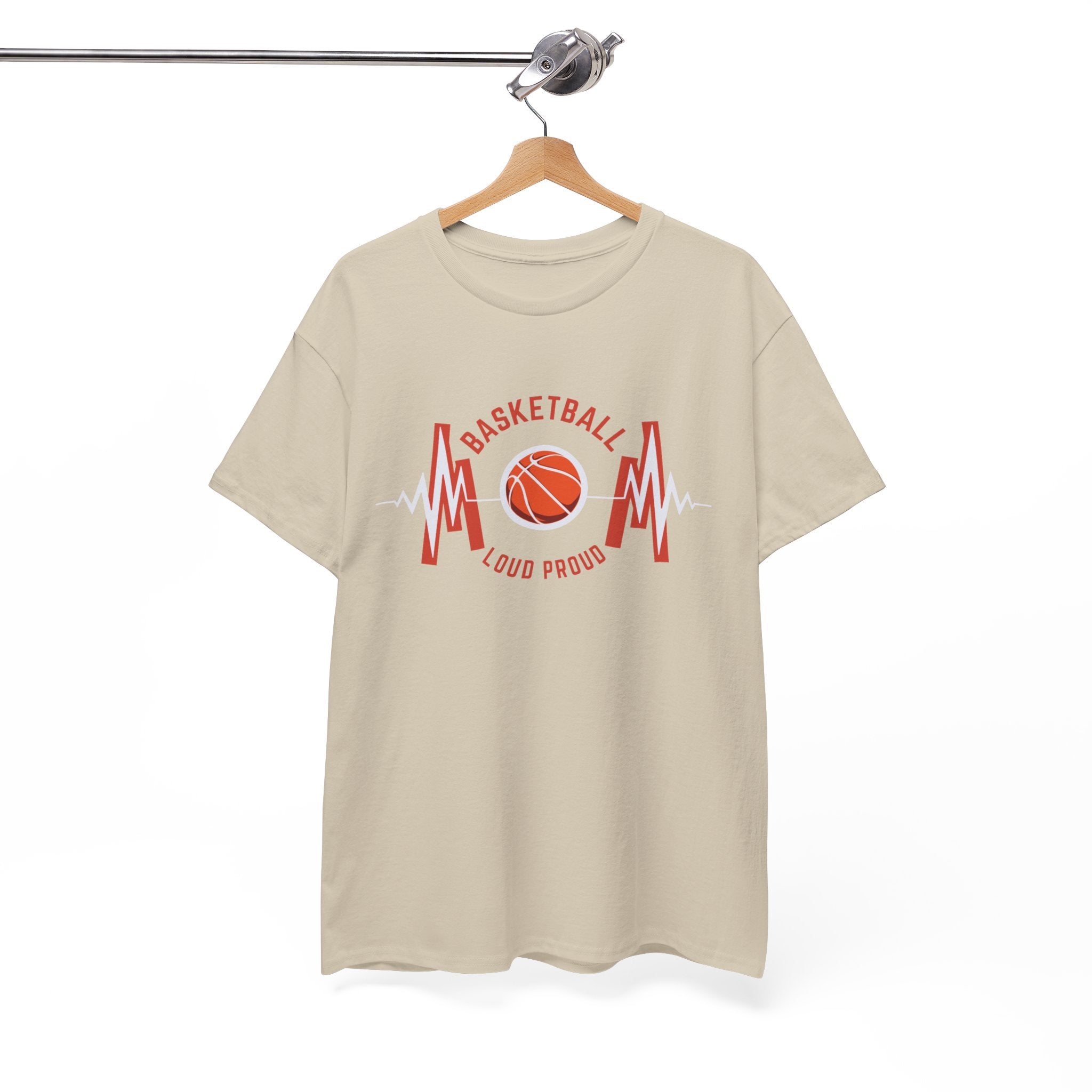 Basketball Mom Loud Proud Tee — Heartbeat Hoop Graphic T‑Shirt