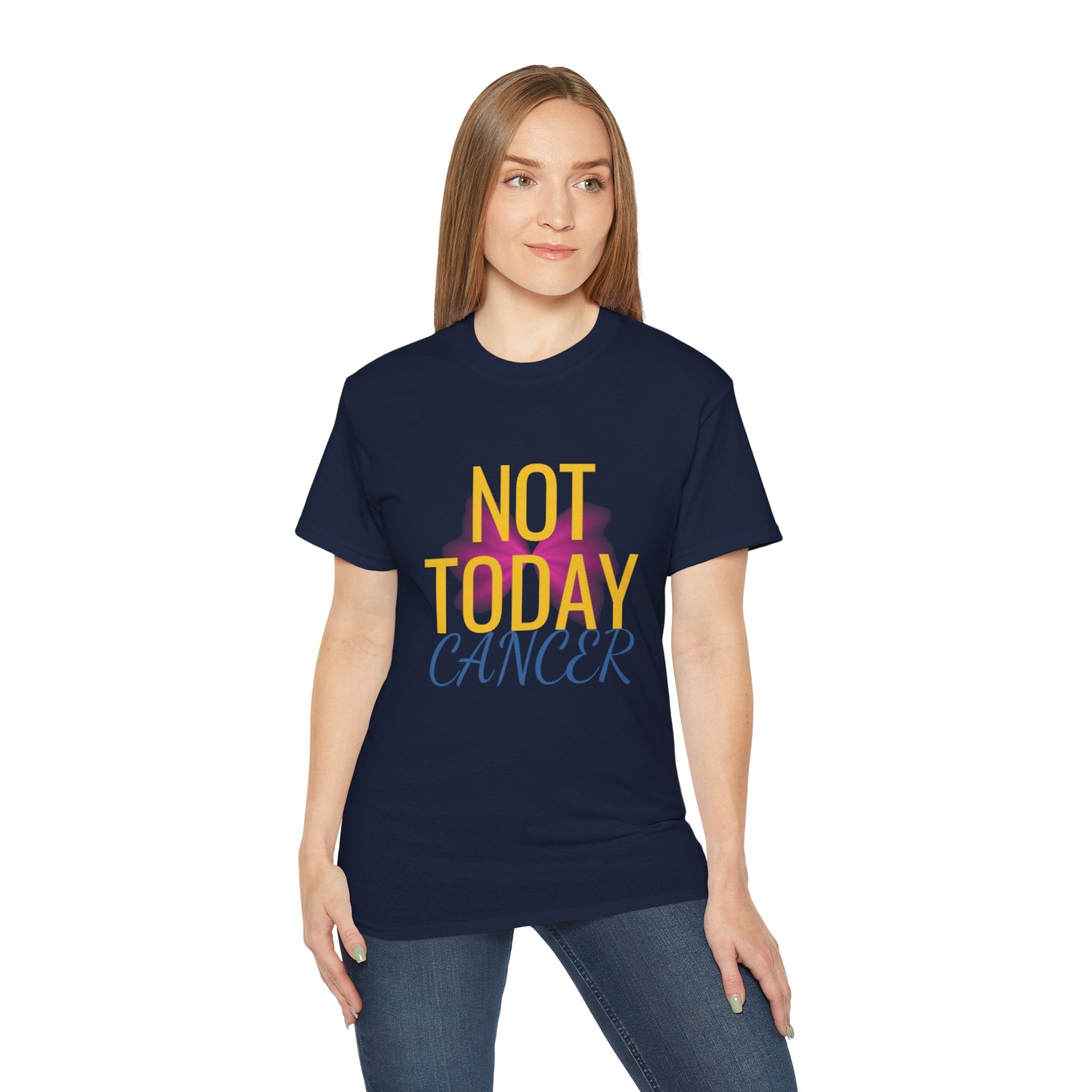 Not Today Cancer T-Shirt — Inspirational Cancer Awareness Tee with Pink Ribbon