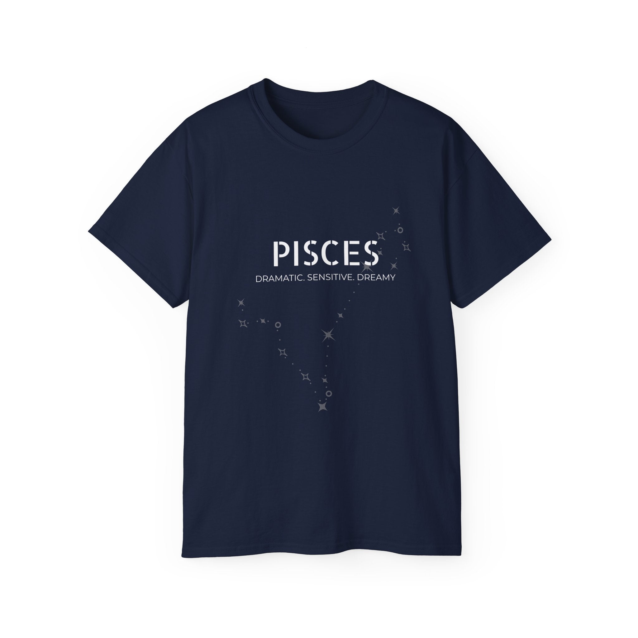 Pisces Zodiac T‑Shirt — 'Pisces: Dramatic • Sensitive • Dreamy' Cotton Tee